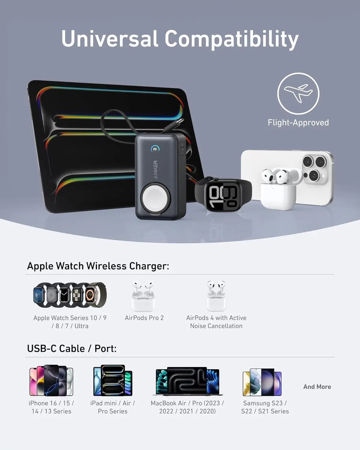 Anker MagGo 35W Max PD 10000mAh Magnetic Wireless Power Bank - Compatible with iPhone 15/14/13/12, Apple Watch, AirPods | Portable Charger for Travel, Work & Outdoor Adventures