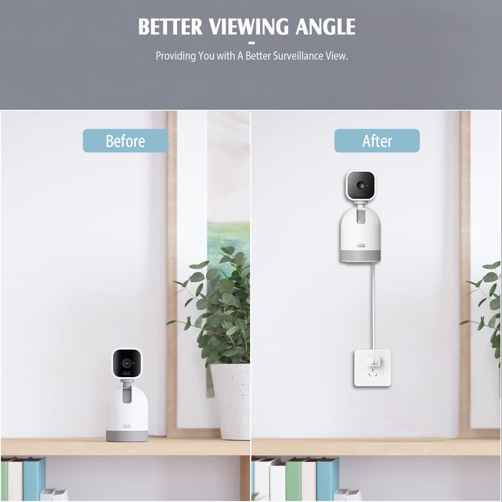 Wall Mount Bracket for Blink Mini Pan-Tilt Camera, WYZE Cam Pan v3 & v2, Eufy Security Solo IndoorCam P24 - Universal Security Camera Mount for Home, Office & Apartment (1-Pack) - Perfect for Wall or Ceiling Installation & Optimal Viewing Angles