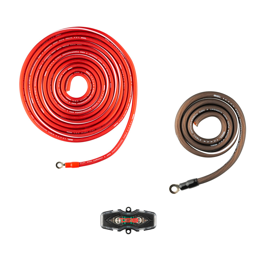 4 Gauge OFC 100% Pure Copper Car Amplifier Wiring Kit - High Power Audio System Installation for Car, Truck, SUV & Boat Stereo Upgrades