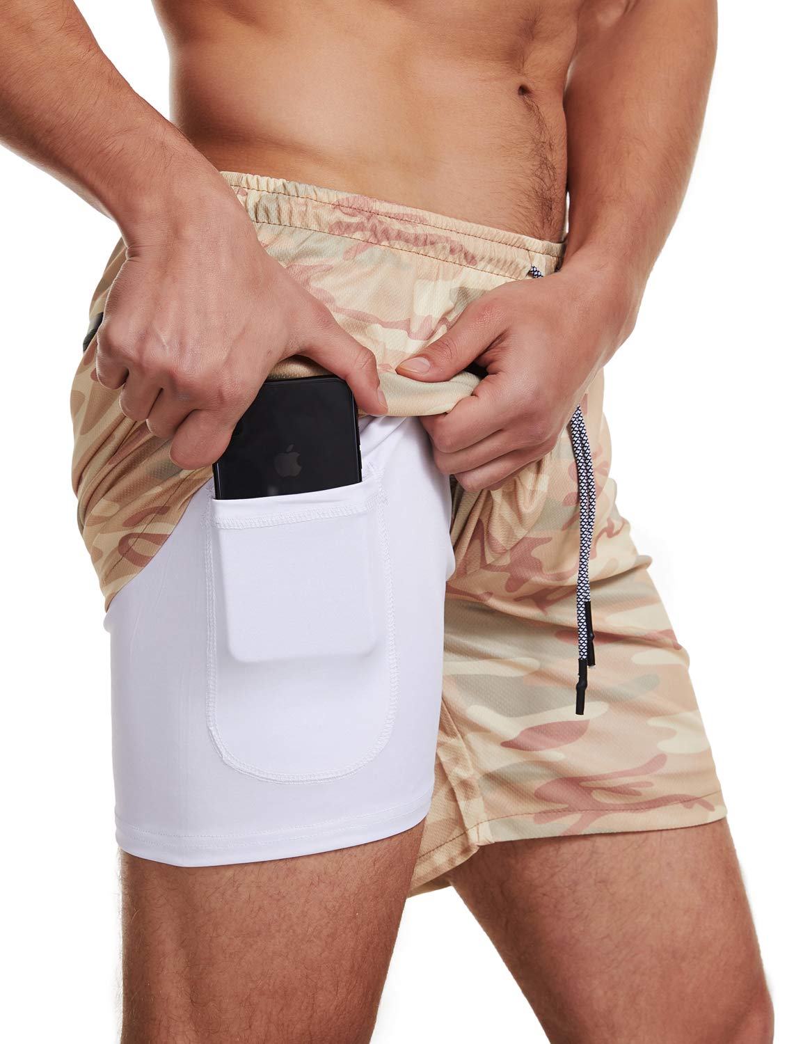 FLYFIREFLY Men's 2-in-1 Workout Running Shorts 7