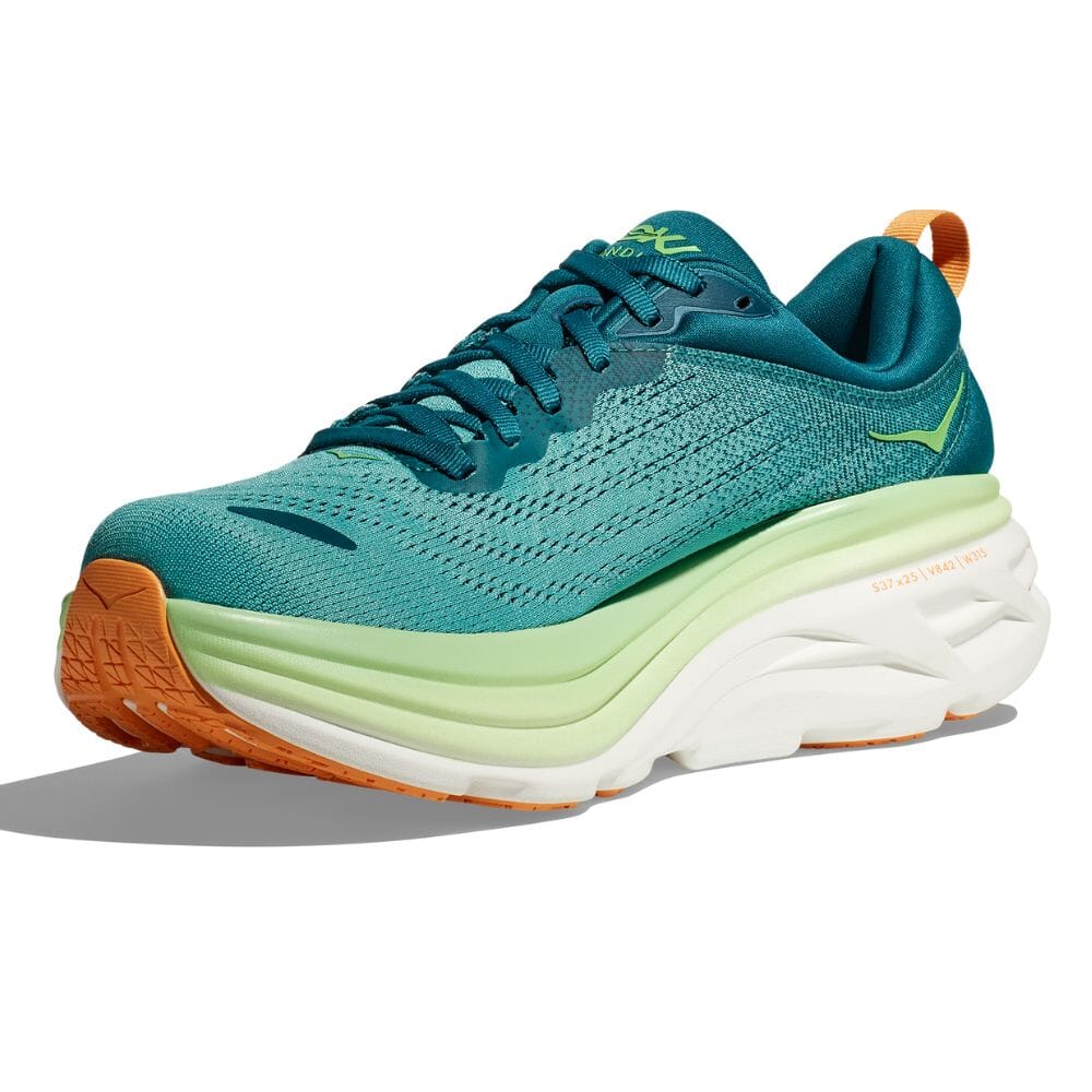 Hoka Men's Bondi 8 Running Shoes - Lightweight Cushioned Sneakers for Marathon, Jogging & Walking - Breathable Mesh Upper with Maximum Support & Comfort