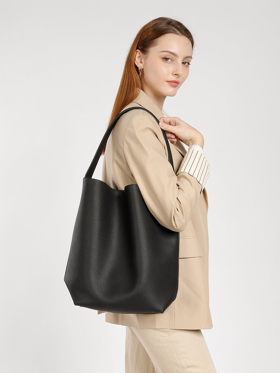 Stylish Leather Bucket Tote Bag for Women - Fashionable Handbag with Adjustable Strap - Perfect for Work, Travel & Everyday Use
