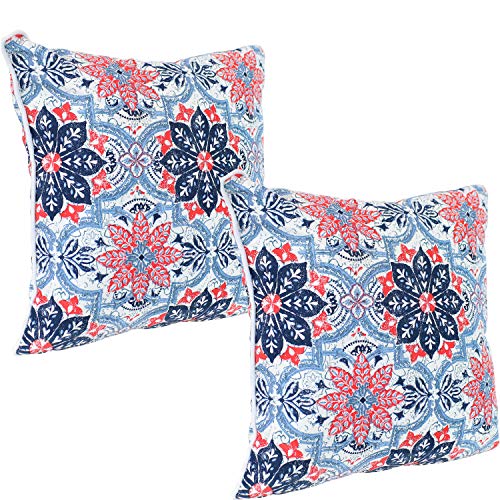 Blue and Red Floral