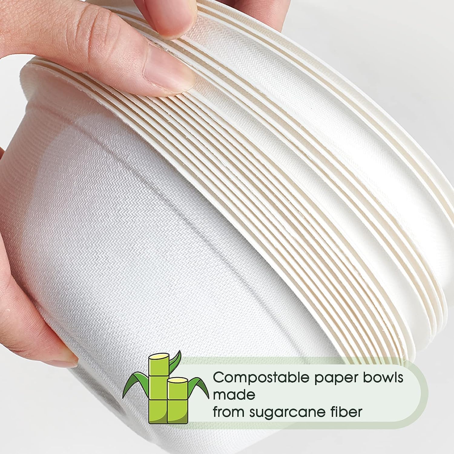 Eco-Friendly 180ml Disposable Paper Bowls - 50 Pack Biodegradable Round White Serving Bowls for Snacks, Dinner, Parties, Weddings & Birthdays | Perfect for Catering, Picnics & Outdoor Events