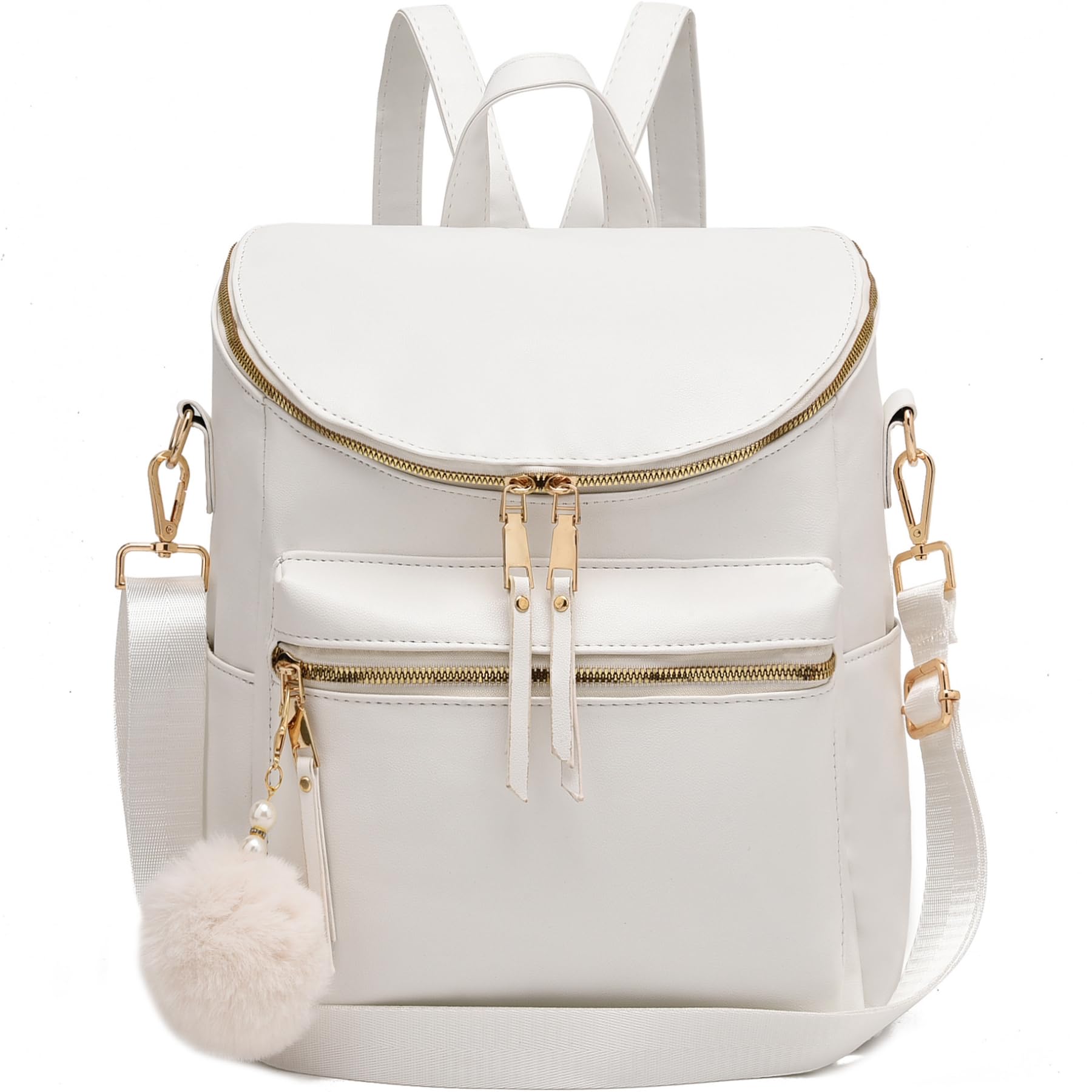 Stylish Leather Women Backpack Purse - Large Travel Bag for College & Work