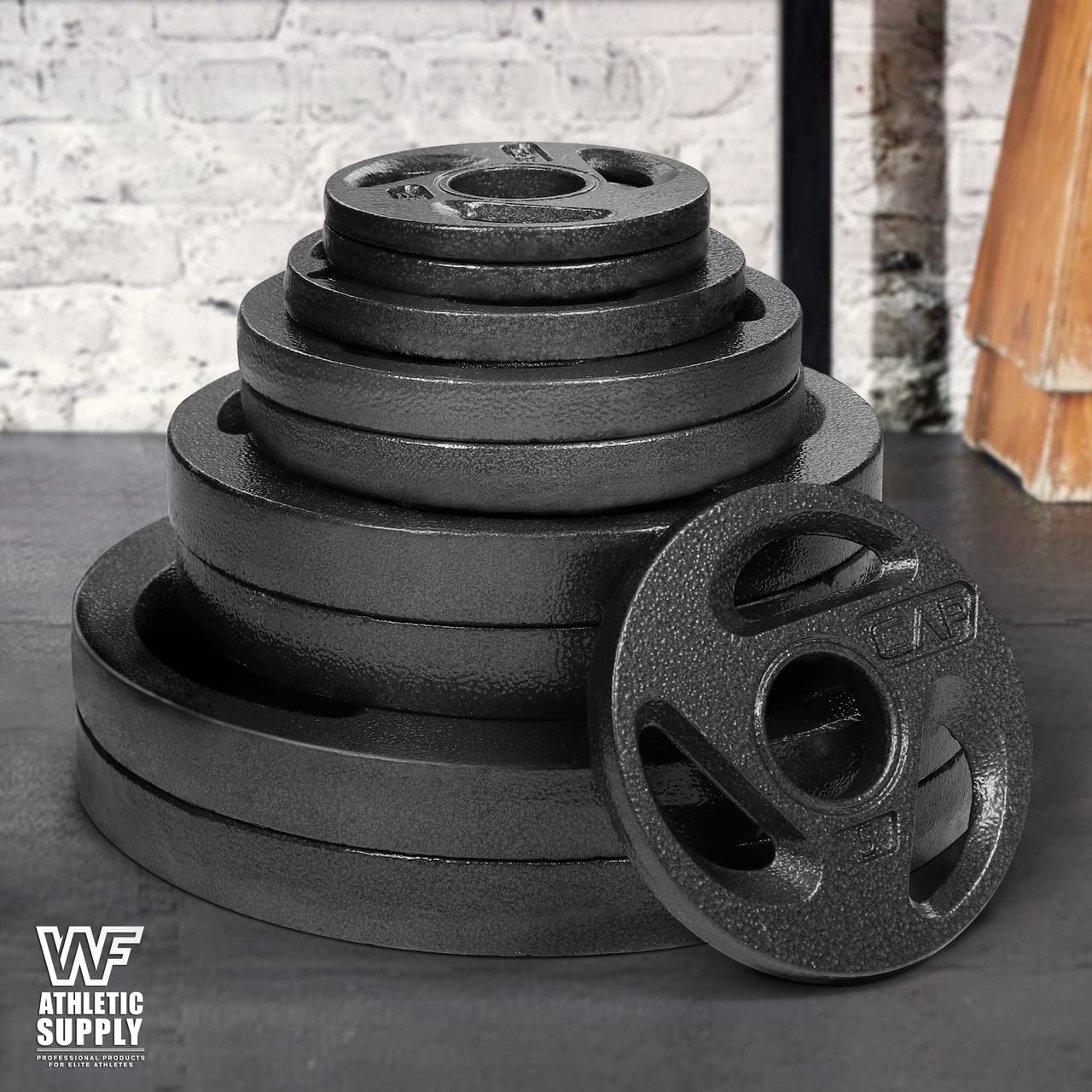 CAPHAUS Olympic Grip Weight Plates - 2-Inch Diameter Collar, 3-Hole Design for Comfortable Lifting - Perfect for Home Gym, CrossFit & Strength Training