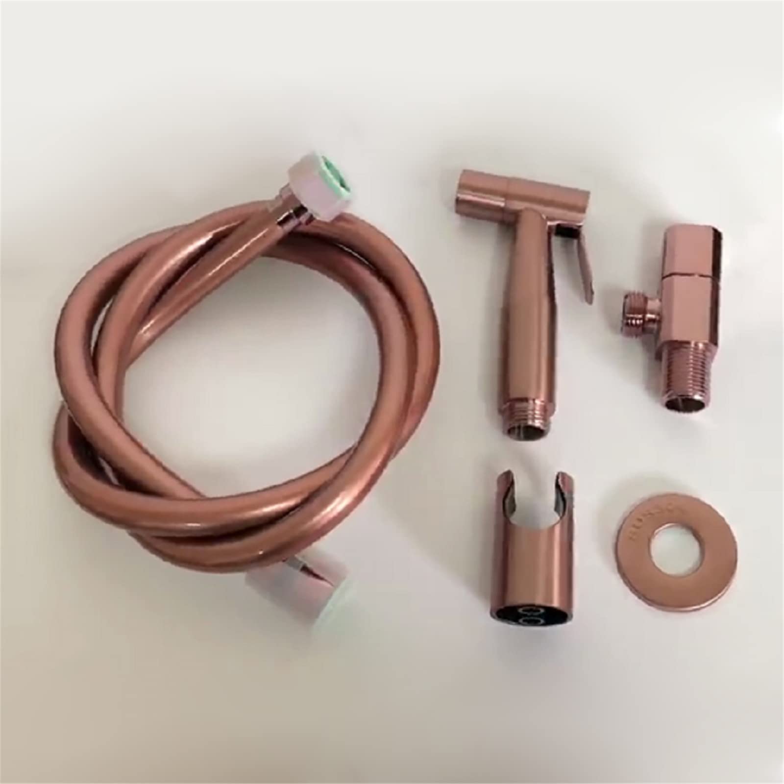 Stainless Steel Handheld Shower Sprayer with PVC Hose & Bracket - Cold Water Toilet Bidet Sprayer for Personal Hygiene, Pet Bathing & Kitchen Use (Rose Gold)