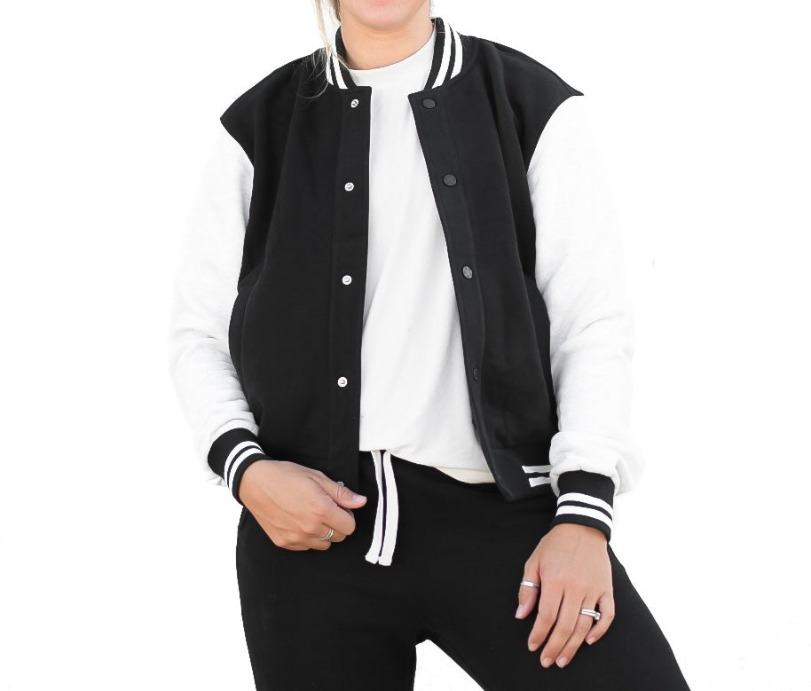 Stylish Black Adult Varsity Jacket for Men & Women - Perfect for Casual Wear, Sports Events & Street Fashion