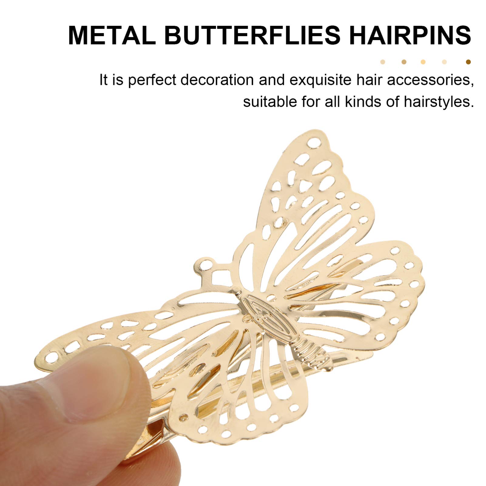 Beaupretty 12pcs Metal Butterfly Hair Clips - Hollow Design Barrettes for Women & Girls | Perfect for Parties, Weddings, and Everyday Hair Styling