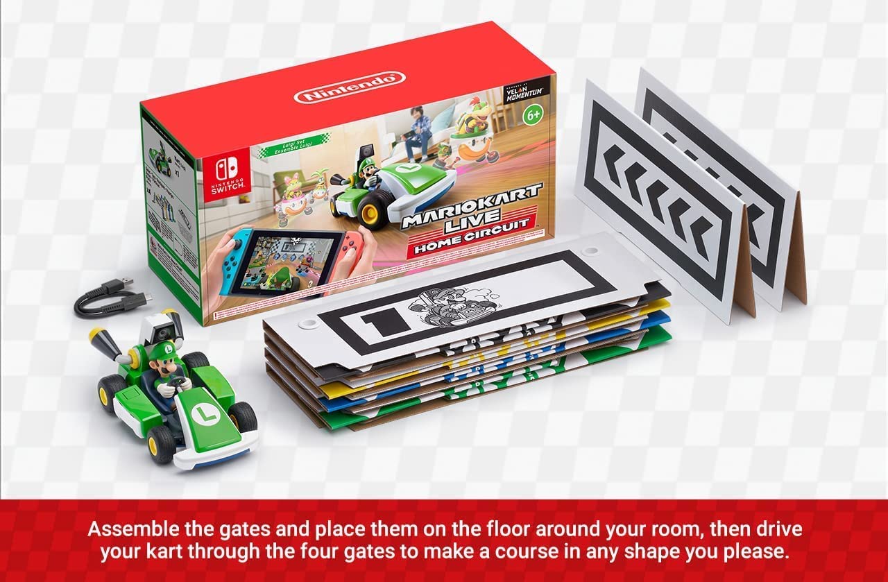Mario Kart Live: Home Circuit - Luigi Edition for Nintendo Switch | AR Racing Game for Kids & Adults | Fun Indoor & Outdoor Play