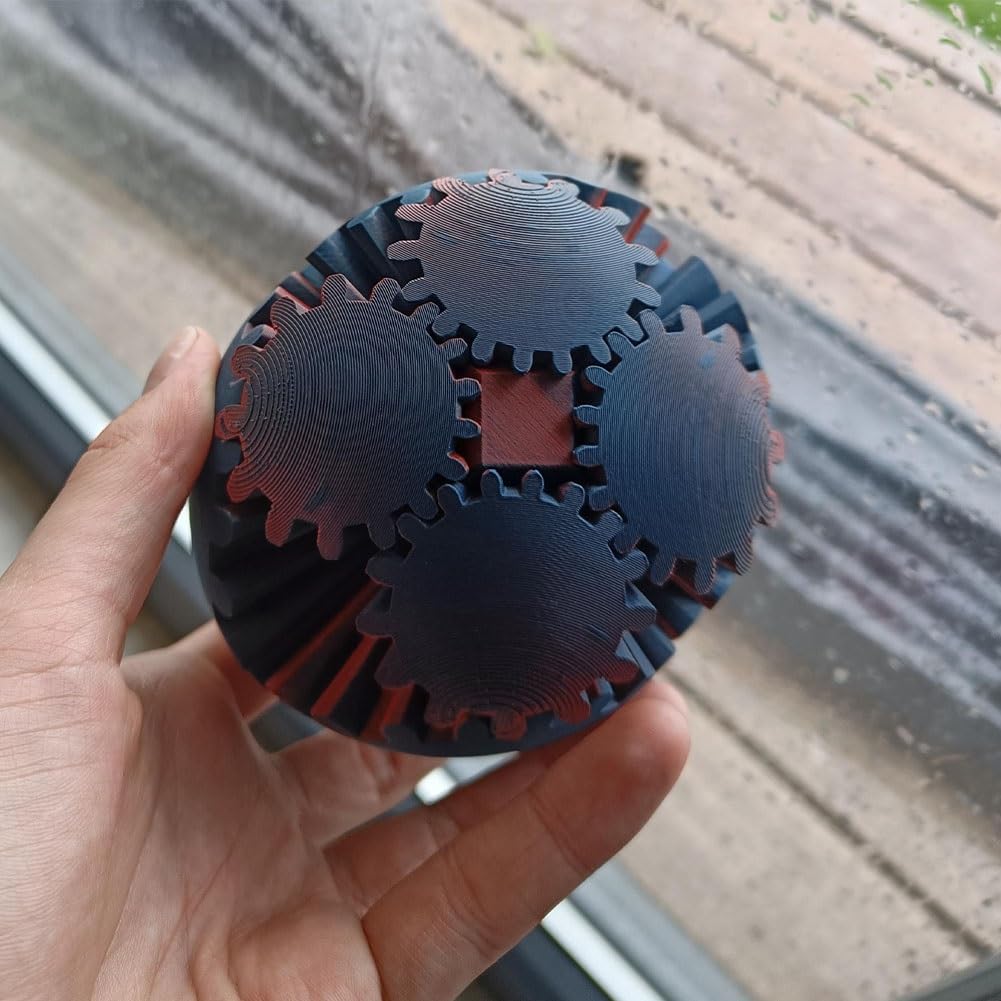 2024 GearSphere - 3D Printed Whirling Wonder Fidget Gear Ball | Stress Relief & Sensory Toy for Autism, ADHD, Anxiety | Perfect Desk Toy for Office, School & Home Use (1pc)