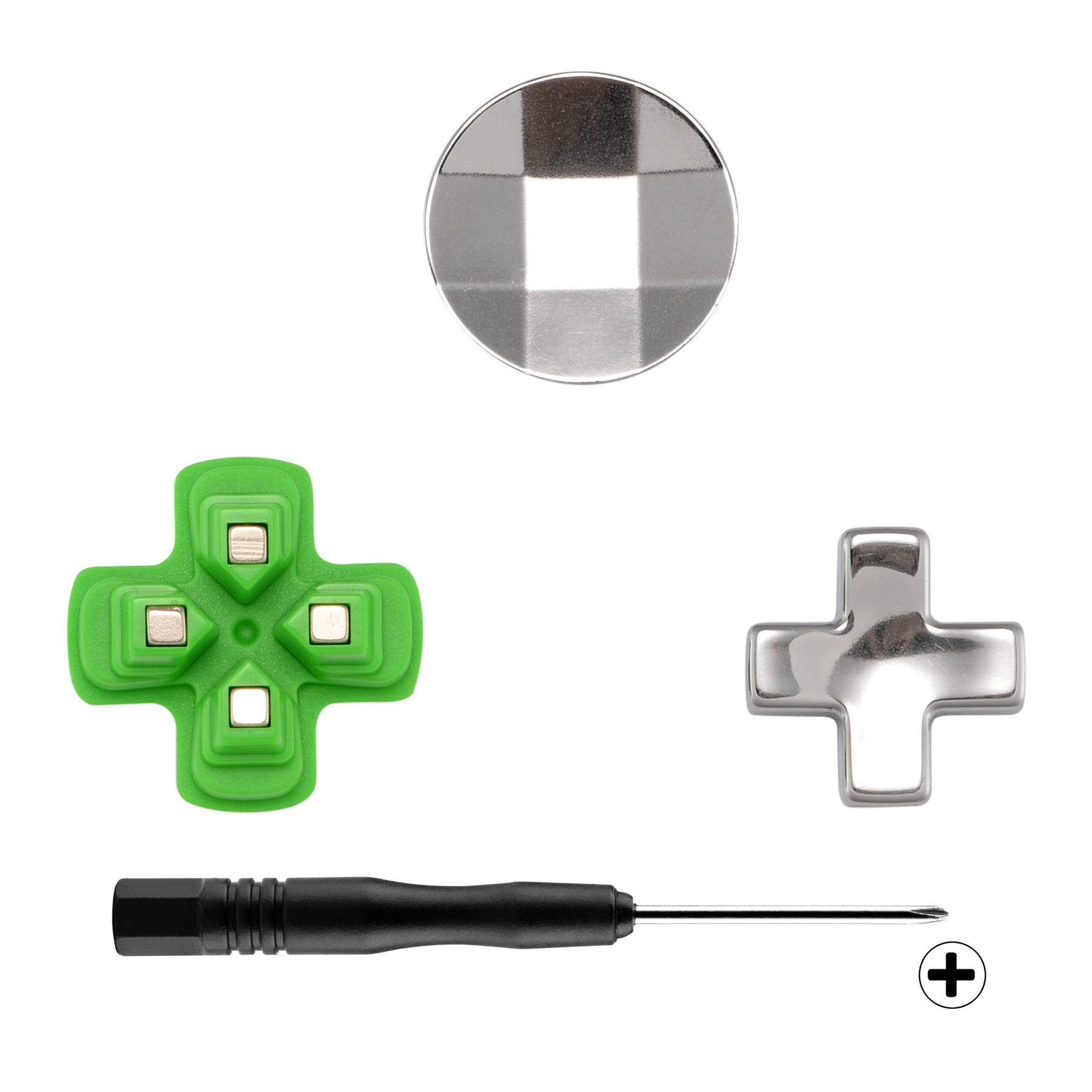 eXtremeRate 3-in-1 Magnetic Metal Custom Buttons & Adjustable D-Pad Replacement Kit for PS4 Slim/Pro Controller - Enhance Gaming Performance & Customization