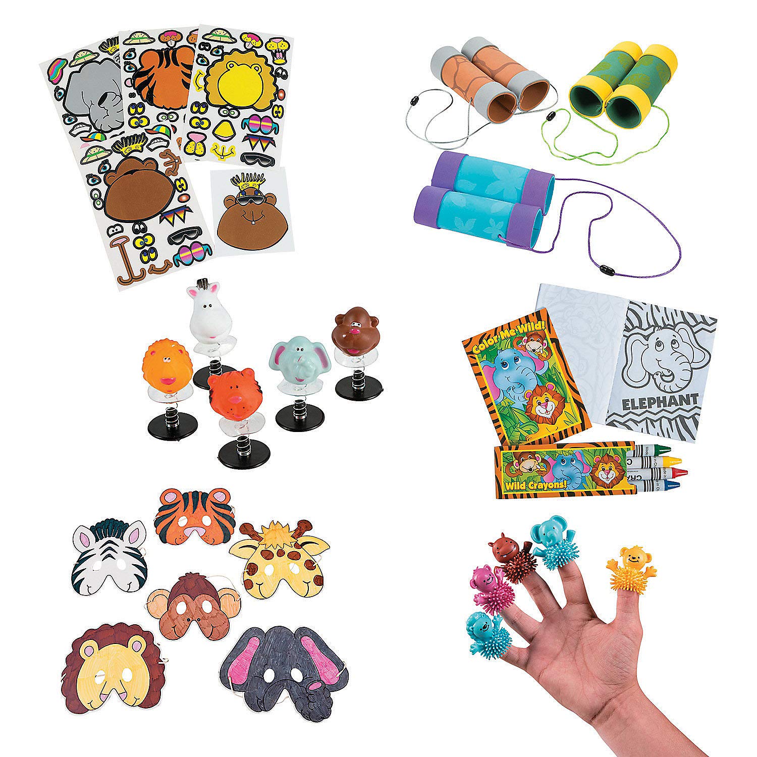 Fun Express Zoo Boredom Buster Kit - 84 Piece Animal Themed Activity Set for Kids | Perfect for Travel, Birthday Parties & Classroom Rewards