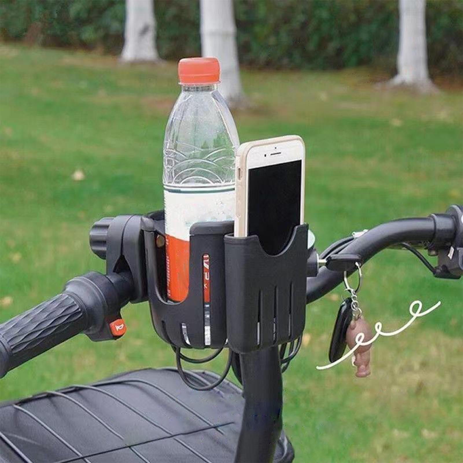Wheelchair & Scooter Cup Holder with Phone Mount - for Strollers & Walkers