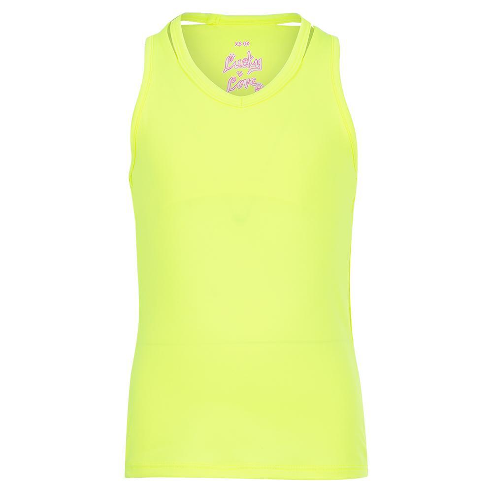 Girls' V-Neck Cutout Tennis Tank Top - Breathable & Stylish for Sports & Casual Wear - Perfect for Tennis, Gym & Summer Outfits