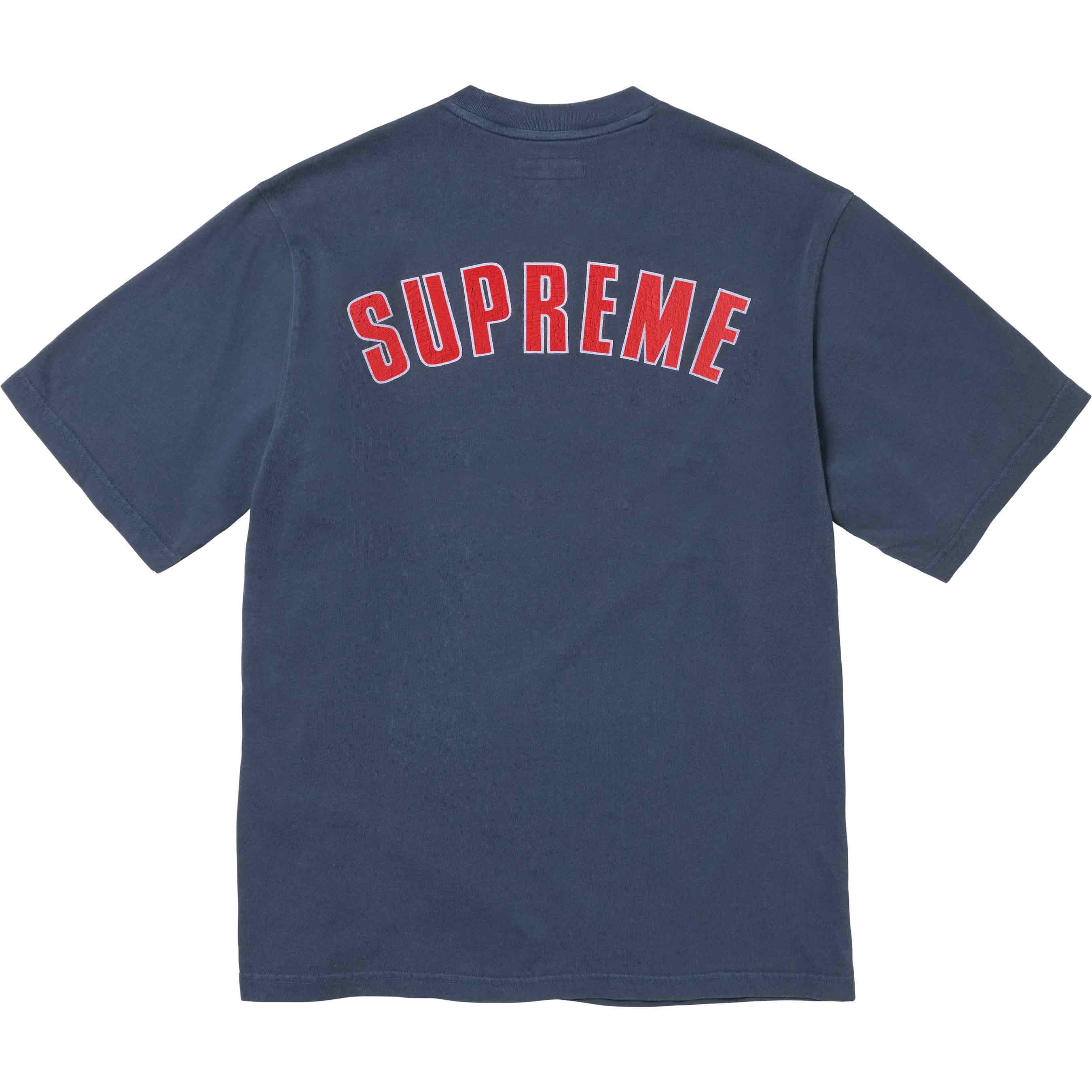Supreme Cracked Arc Short Sleeve Top in Navy Blue - Stylish Casual Wear for Summer Outings and Street Fashion