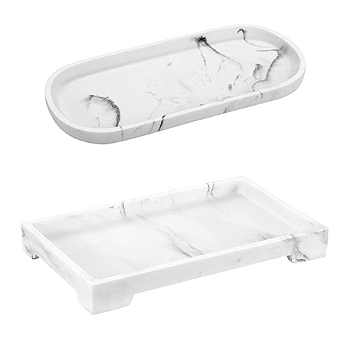 Luxspire Vanity Tray - Handmade Resin Bathroom Storage Organizer for Toilet Tank, Bathtub & Countertop | Holds Soap, Shampoo, Candles & More | Perfect for Bathroom, Kitchen & Dresser Organization