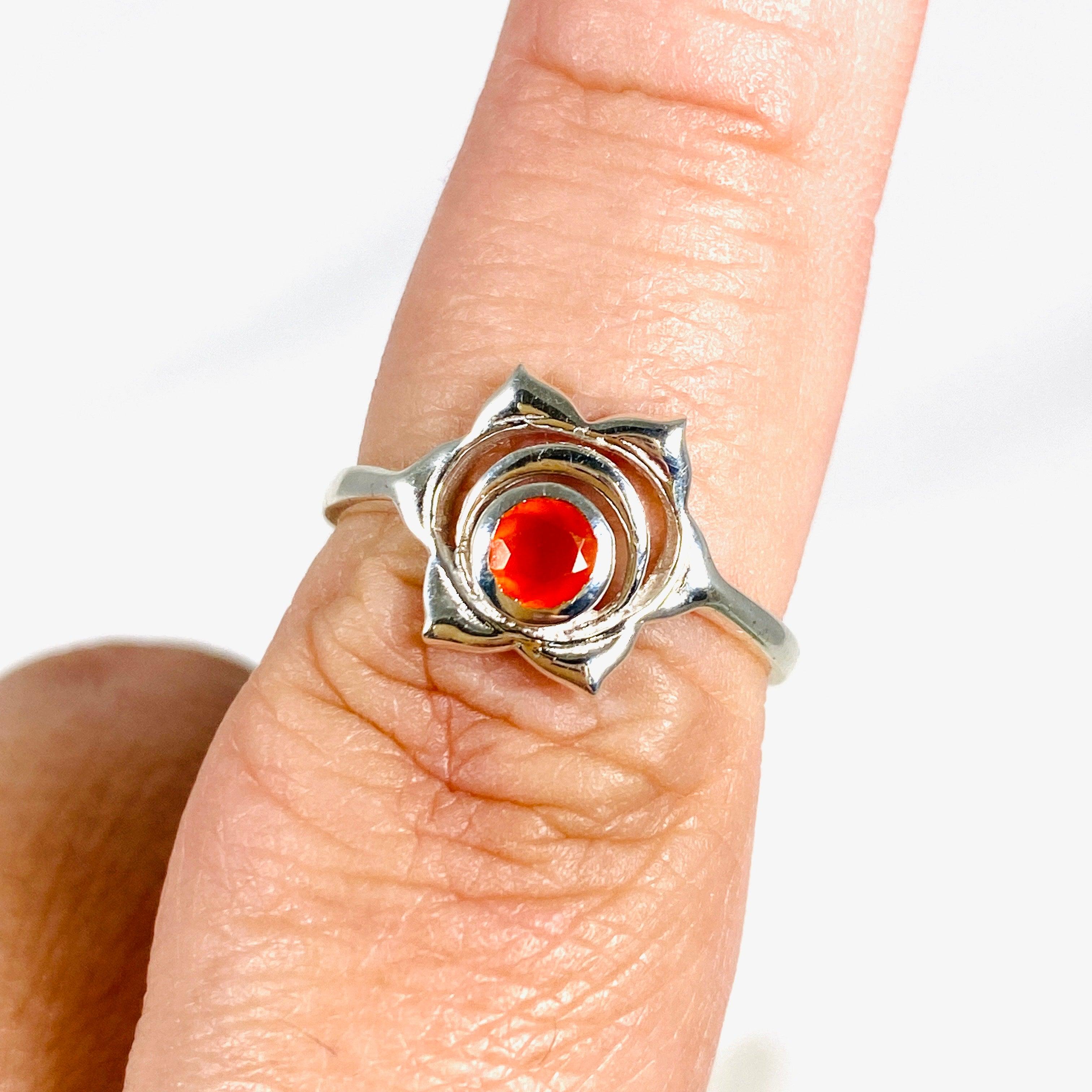 Sacral Chakra Ring with Carnelian Stone - Healing Crystal Jewelry for Energy Balance & Emotional Wellness - Perfect for Meditation, Yoga & Spiritual Practices