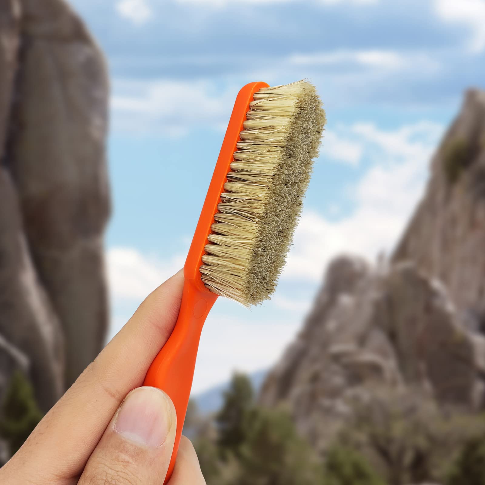 Premium TWO STONES Climbing Chalk Brush - Ultra Durable Boar Hair Bristles for Rock Climbing & Bouldering | Ergonomic Handle & Portable Design | Perfect for Gym Climbing, Outdoor Bouldering & Wall Holds Maintenance (Chalk Bag Not Included)