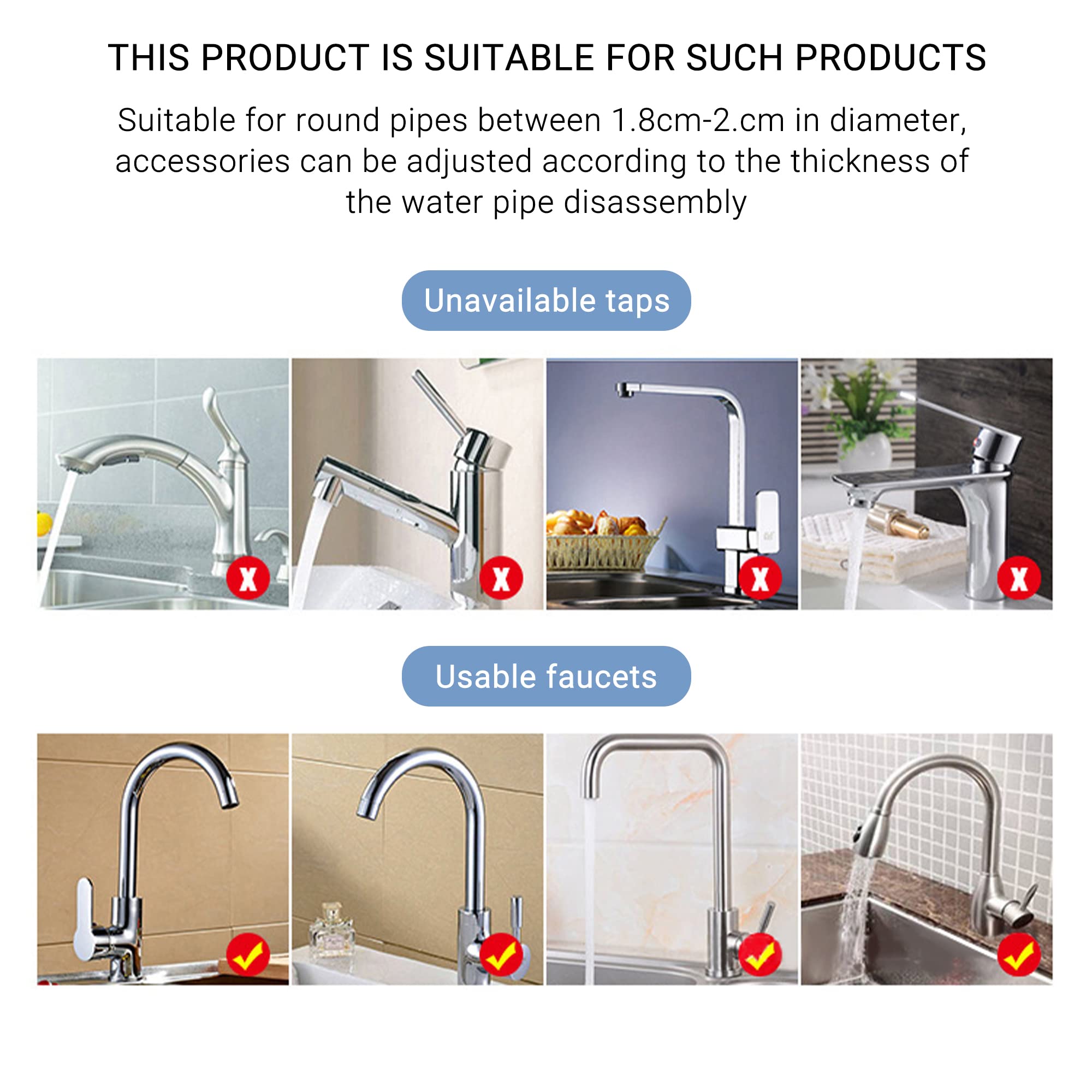 304 Stainless Steel Heavy Duty Over Faucet Sponge Holder & Kitchen Sink Organizer - Detachable Hanging Drain Rack for Scrubbers, Soap, Bathroom Storage (Heightened & Lengthened) - Perfect for Small Kitchen Organization & Bathroom Counter Space Saving