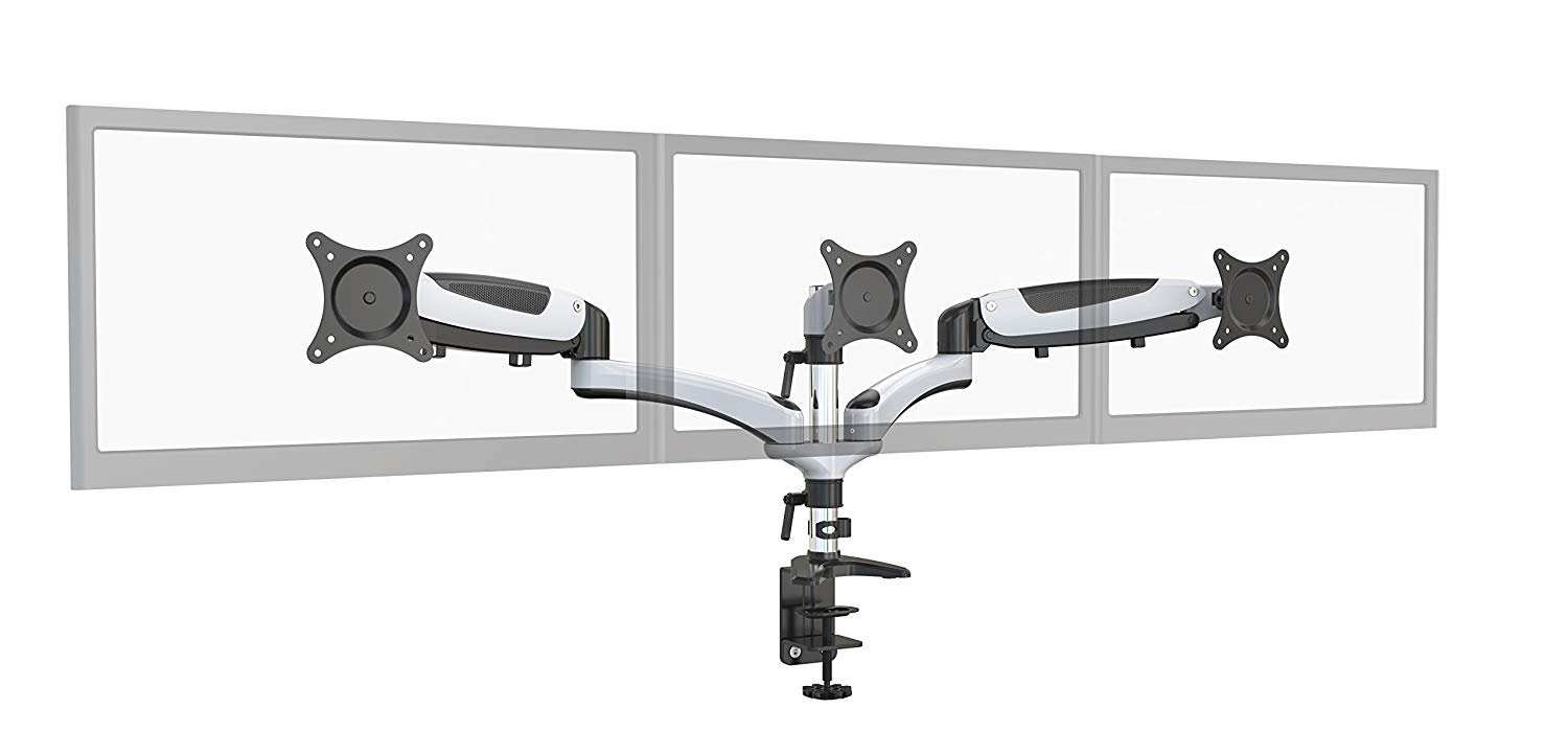 HYDRA Ergonomic Monitor Mount Articulating Arm for 15-28 Inch Displays - Dual Monitor Stand, Imperial White - Perfect for Home Office & Gaming Setup