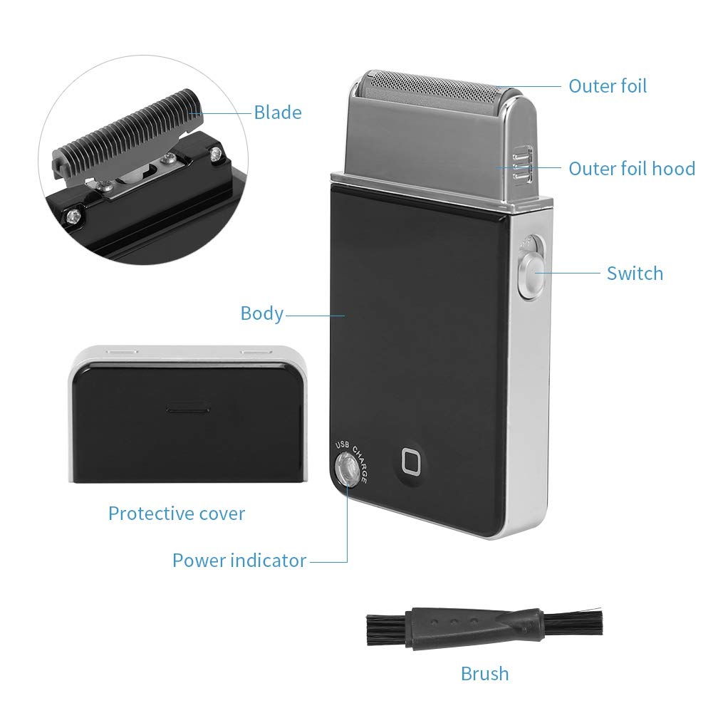 Electric Shaver for Men - USB Rechargeable Wet/Dry Shaver with Precision Trimmer, Portable Travel Shaving Kit - Perfect for Home, Gym & Business Trips