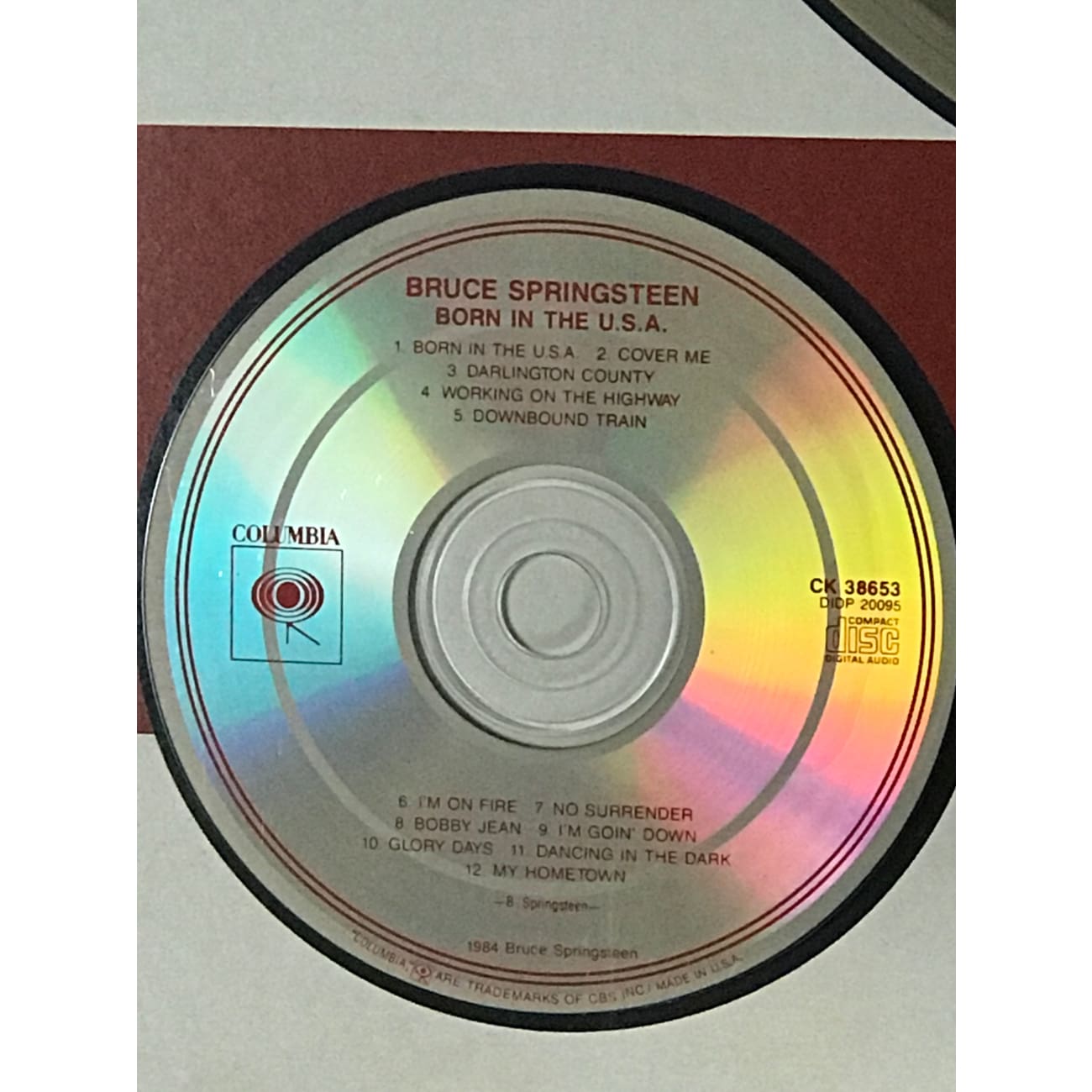 Bruce Springsteen Born In The USA Vinyl Record - Columbia Records 20 Million Sales Award Winner - Perfect for Music Collectors & Classic Rock Fans