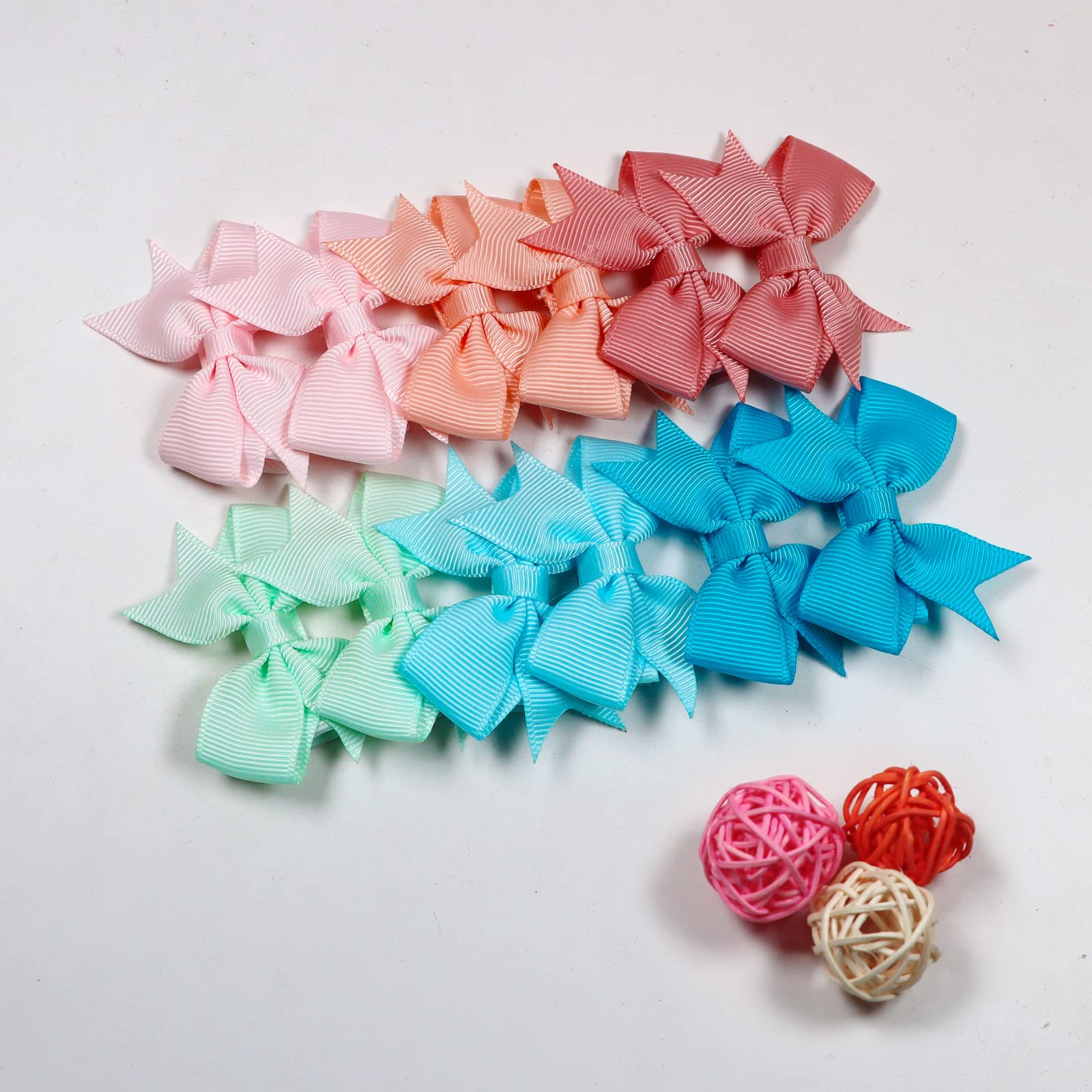 2 Inch Baby Hair Clips with Fully Lined Bows - Tiny Alligator Clips for Infants & Toddlers (Set of 2) - Perfect for Daily Outfits, Photo Shoots & Special Occasions