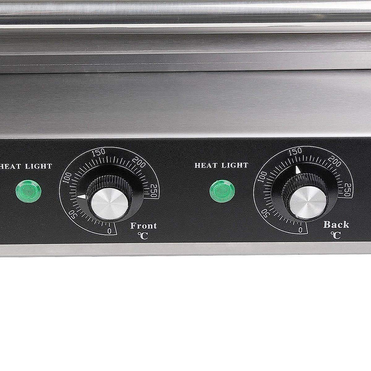 Commercial Electric Hot Dog Grill Machine - 7 Rollers Stainless Steel Hotdog Warmer Cooker with Cover, 1650W (16