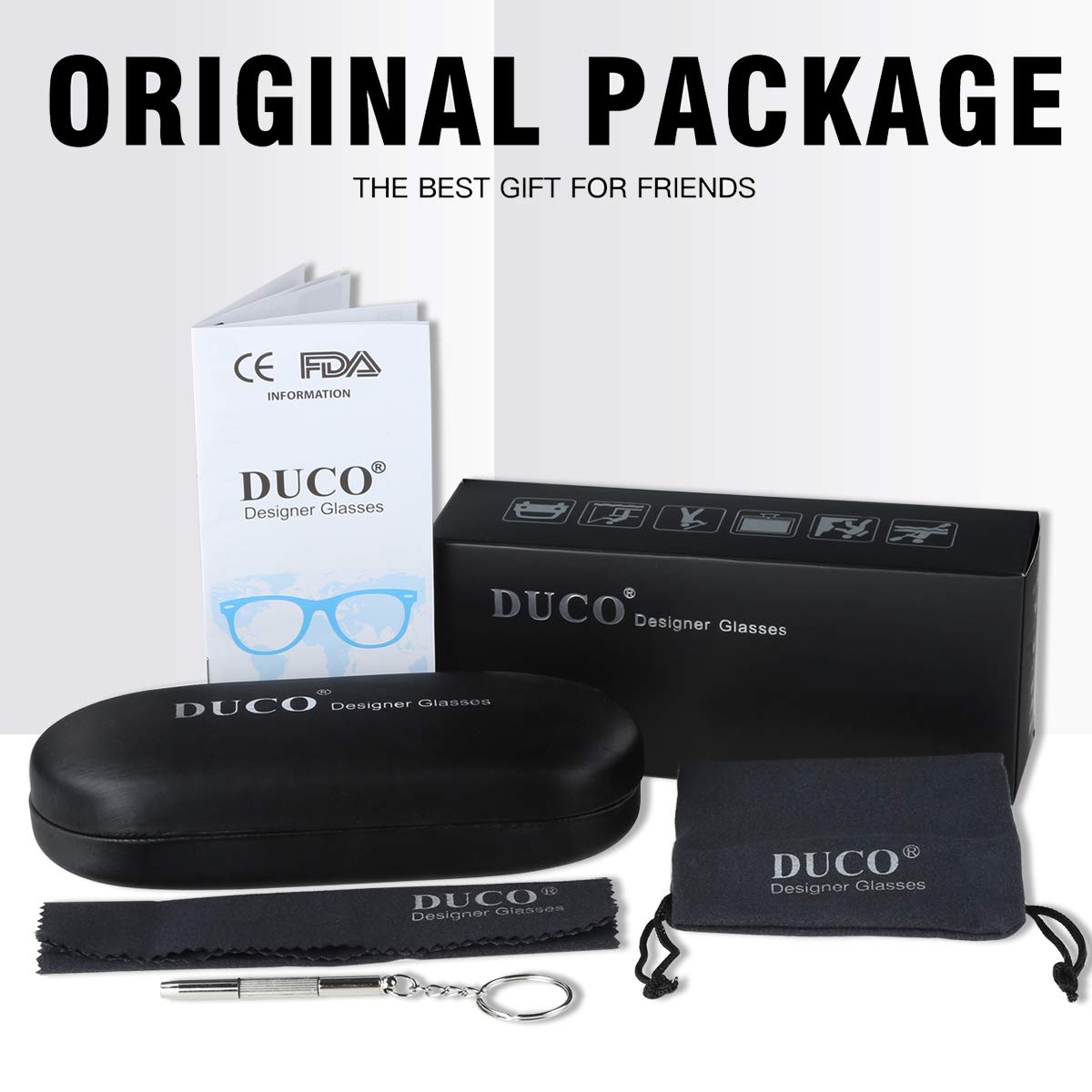 DUCO Blue Light Blocking Glasses for Computer & Gaming - Super Lightweight Anti Blue Ray Eyewear with Stylish Frame 306 | Reduce Eye Strain for Office Work, Online Classes & Night Screen Use
