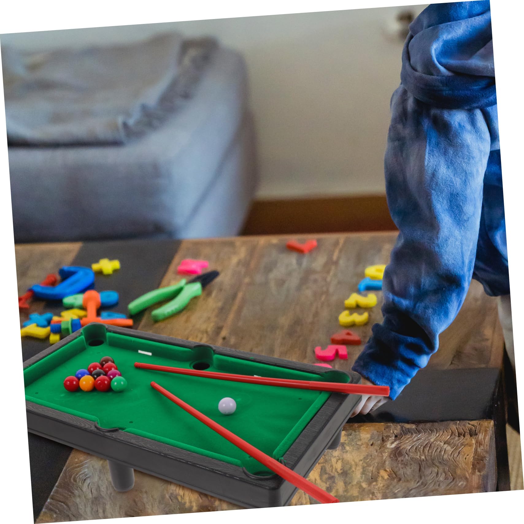 Mini Billiard Table Set - Portable Desktop Pool Game for Kids & Adults - Perfect for Home, Office, and Party Entertainment