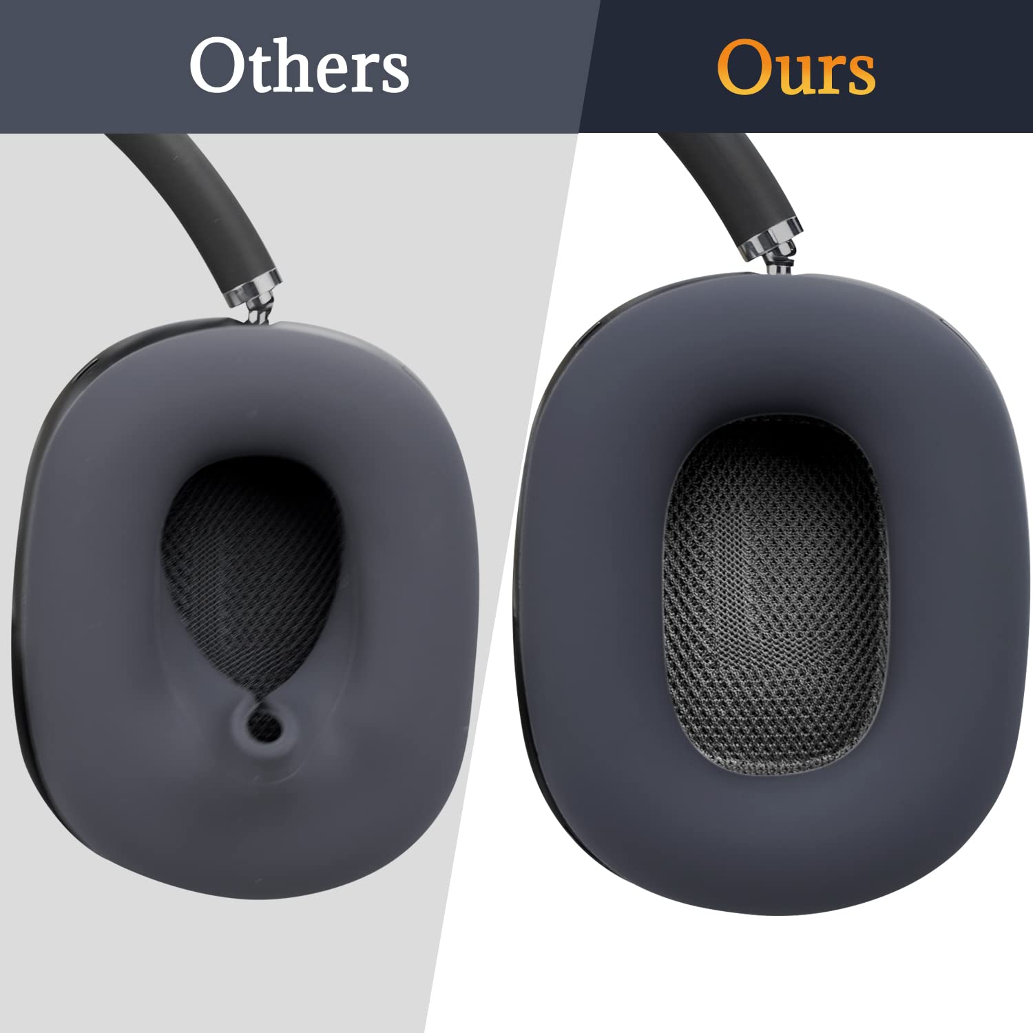 SOULWIT Silicone Ear Pads Cover Protector for AirPods Max Headphones - Sweatproof, Washable, Durable Replacement Cushions (Navy Blue) - Perfect for Workouts, Travel & Daily Use