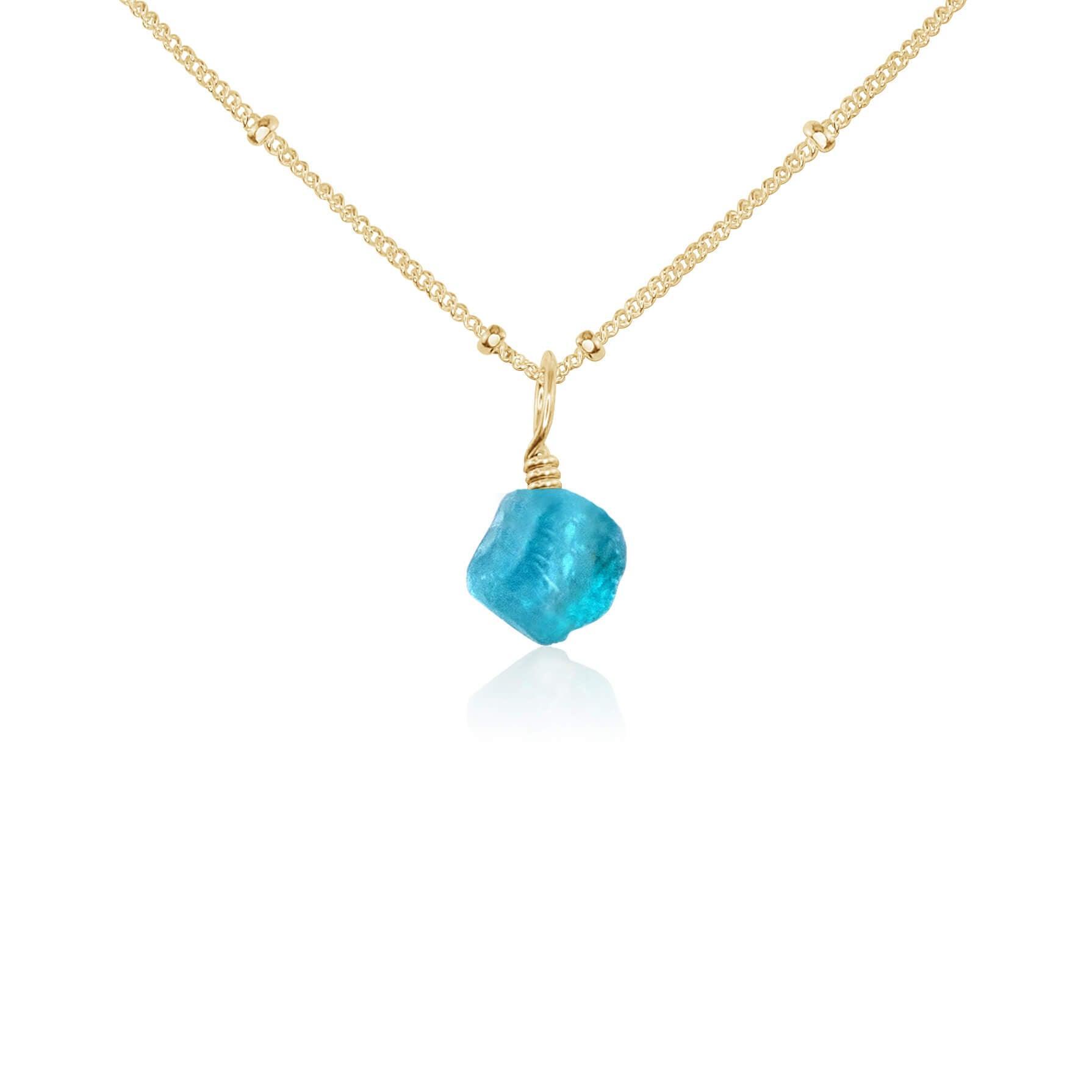 Natural Raw Apatite Crystal Pendant Necklace - Healing Stone Jewelry for Women, Spiritual Energy Protection, Chakra Balancing | Perfect for Meditation, Yoga & Everyday Wear