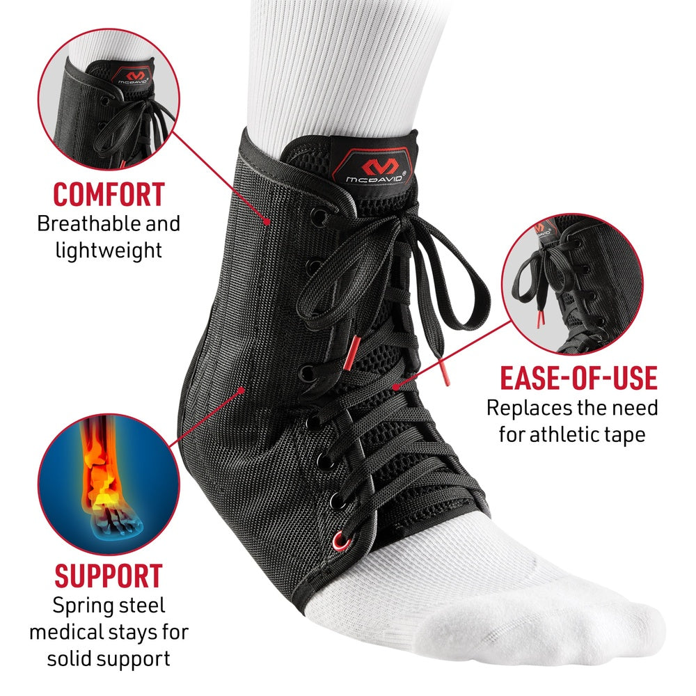 Best Ankle Brace with Lace-Up Support & Stays for Sprains, Injuries & Recovery - Ideal for Running, Sports & Daily Wear