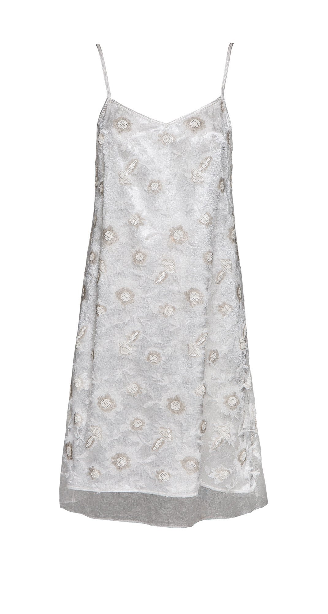 Elegant Embroidered Lace Dress Slip - Off-White Bridal Lingerie for Wedding Night, Boudoir Photography & Romantic Occasions