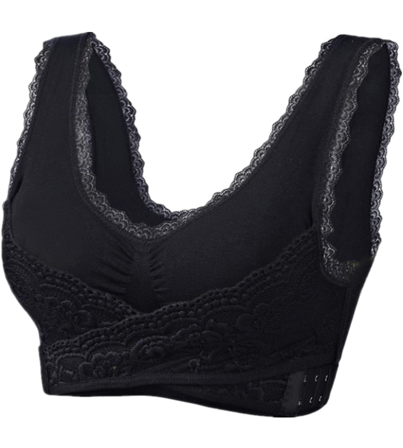 Instant Lift Front Cross Side Buckle Lace Bras for Women - Adjustable Support, Comfortable Fit (Black, XL) - Perfect for Everyday Wear, Workouts & Special Occasions