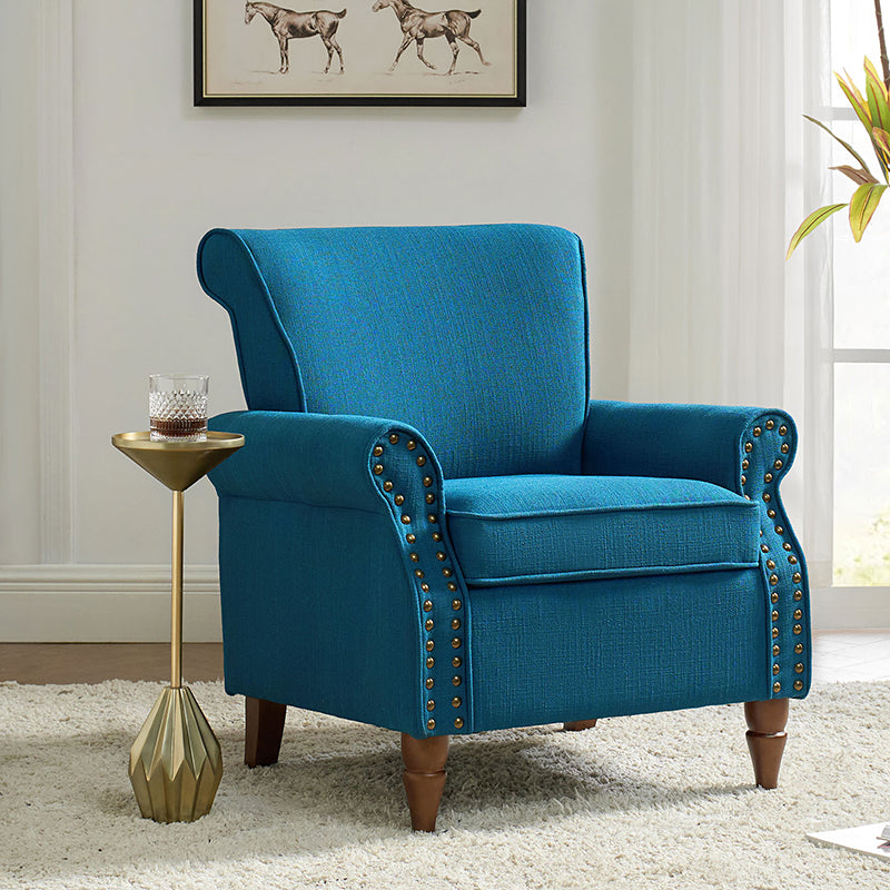 Hypanis Upholstered Armchair with Solid Wood Legs - Modern Living Room Accent Chair for Home, Office & Reading Nook - Comfortable Lounge Chair for Relaxing & Decor