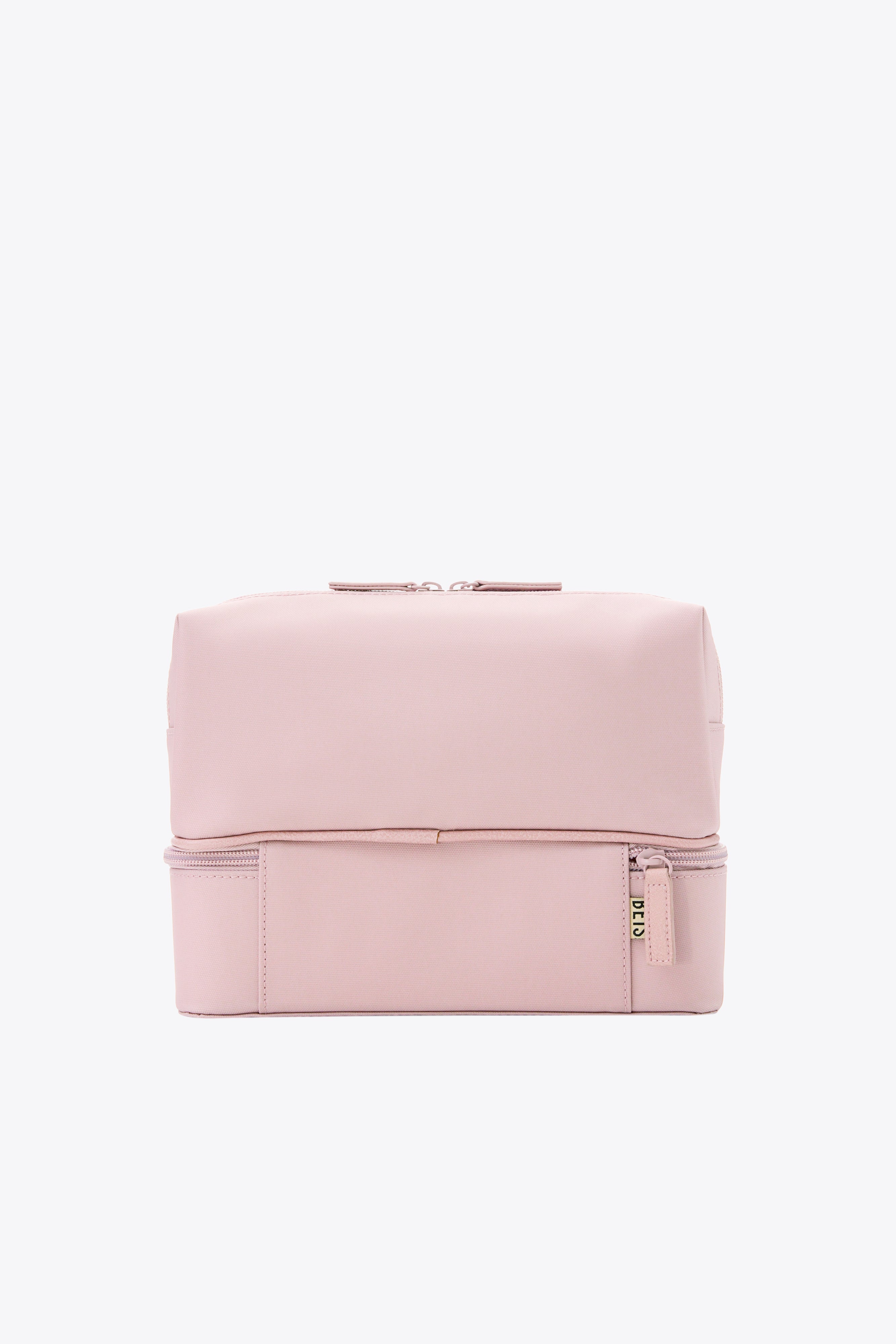 Elegant Atlas Pink Cosmetic Organizer - Travel Makeup Storage Case with Adjustable Compartments | Perfect for Vanity, Bathroom & On-the-Go Beauty Essentials