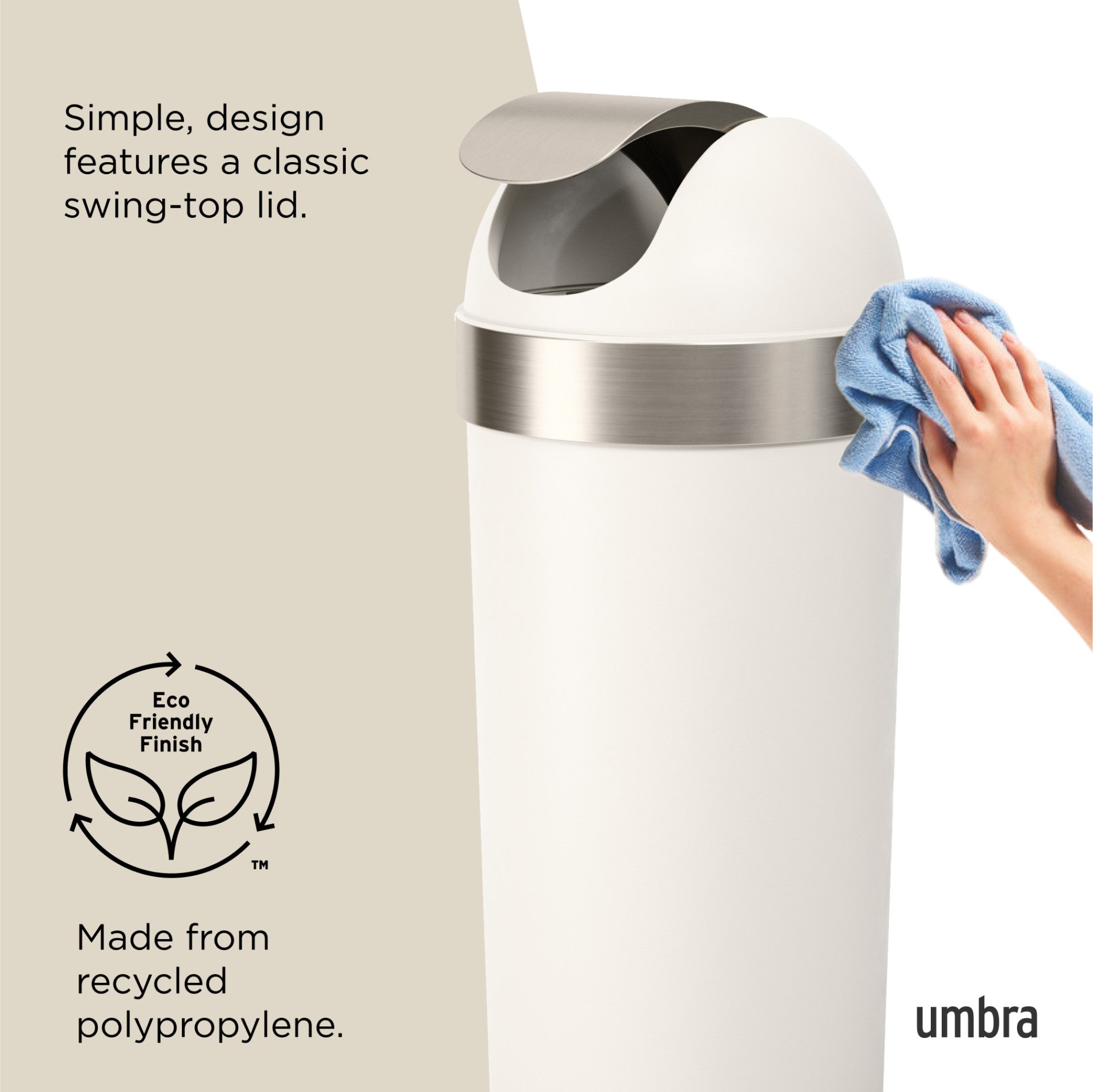 Stainless Steel Venti Trash Can with Lid - 13 Gallon Kitchen Garbage Bin for Home, Office & Outdoor Use - Odor Control & Hands-Free Operation
