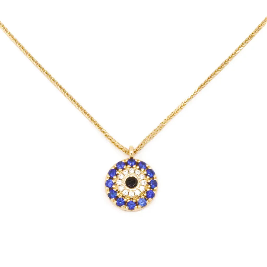 14K Gold Evil Eye Protection Necklace for Women - Spiritual Jewelry for Good Luck & Positive Energy - Perfect Gift for Birthday, Anniversary & Everyday Wear