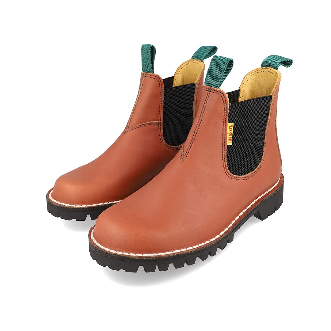 Jim Green Men's Stockman Slip-On Boots - Water Resistant Full Grain Leather Work & Dress Boots for Casual, Office & Outdoor Activities