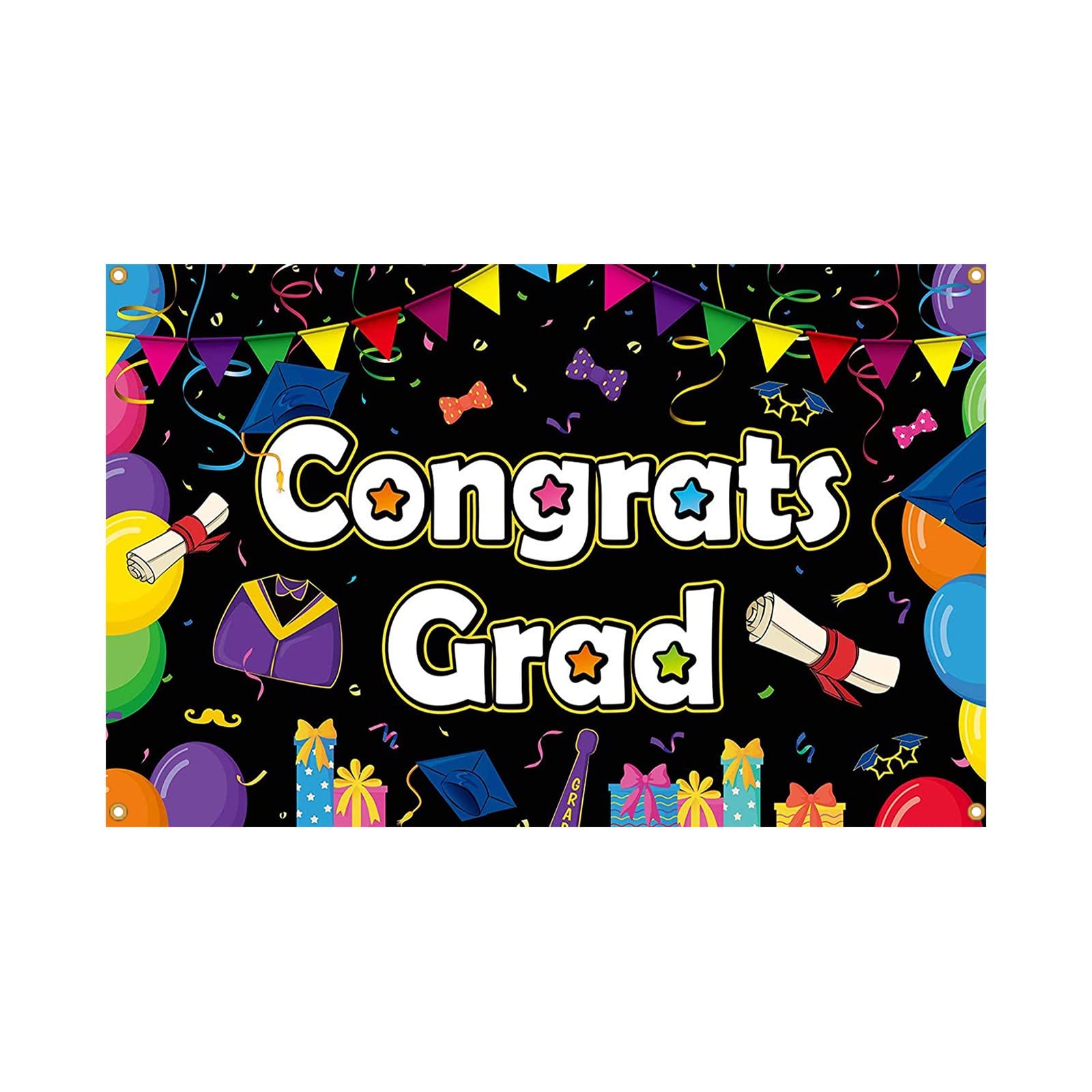 2022 Graduation Banner 70X39.5 Inch - Green Photo Backdrop for Graduation Party Decorations, Commencement Ceremony & School Events - Decorative Cloth Background for Photography