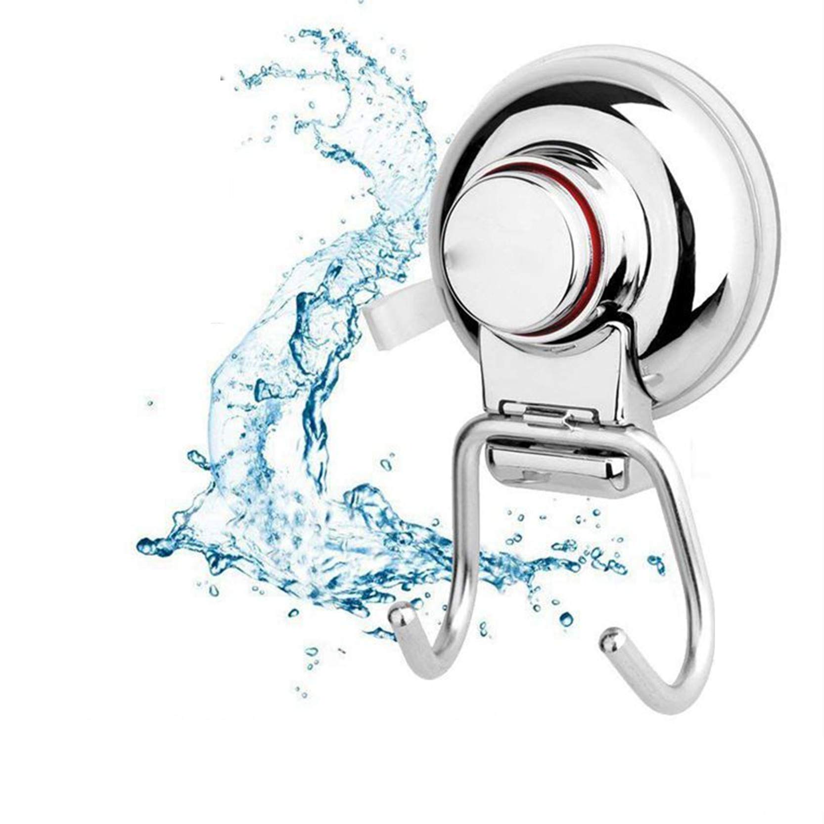 KK5 Stainless Steel Vacuum Suction Cup Hooks - Heavy Duty Shower Towel Hanger, Bathrobe & Loofah Holder for Bathroom & Kitchen - Perfect for Organizing Small Spaces, Hanging Wet Towels & Bath Accessories