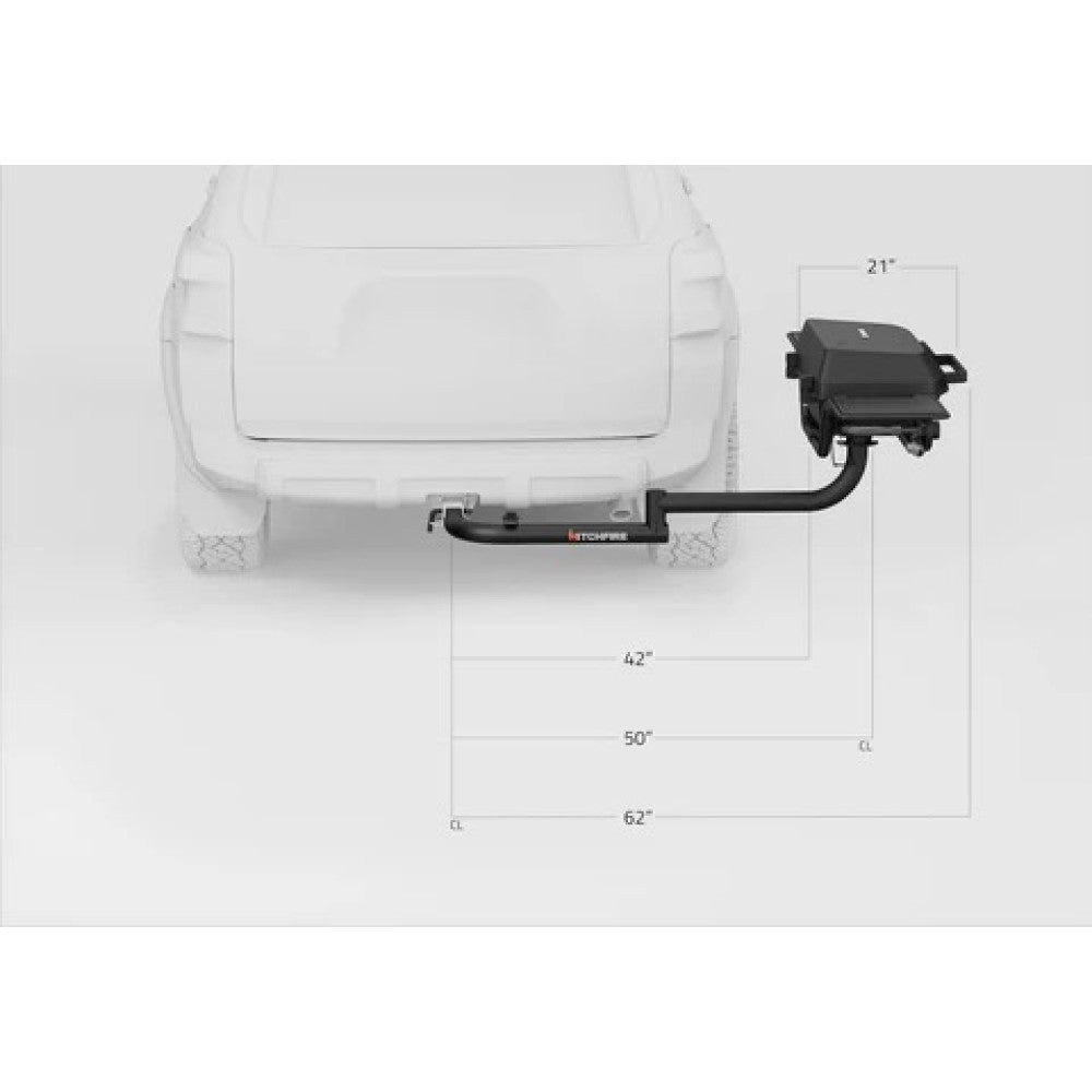 HitchFire F 20 2-Burner Propane Gas Grill - Portable Hitch Mounted Outdoor Camping & Tailgating BBQ Grill for RVs, Trucks & Picnics