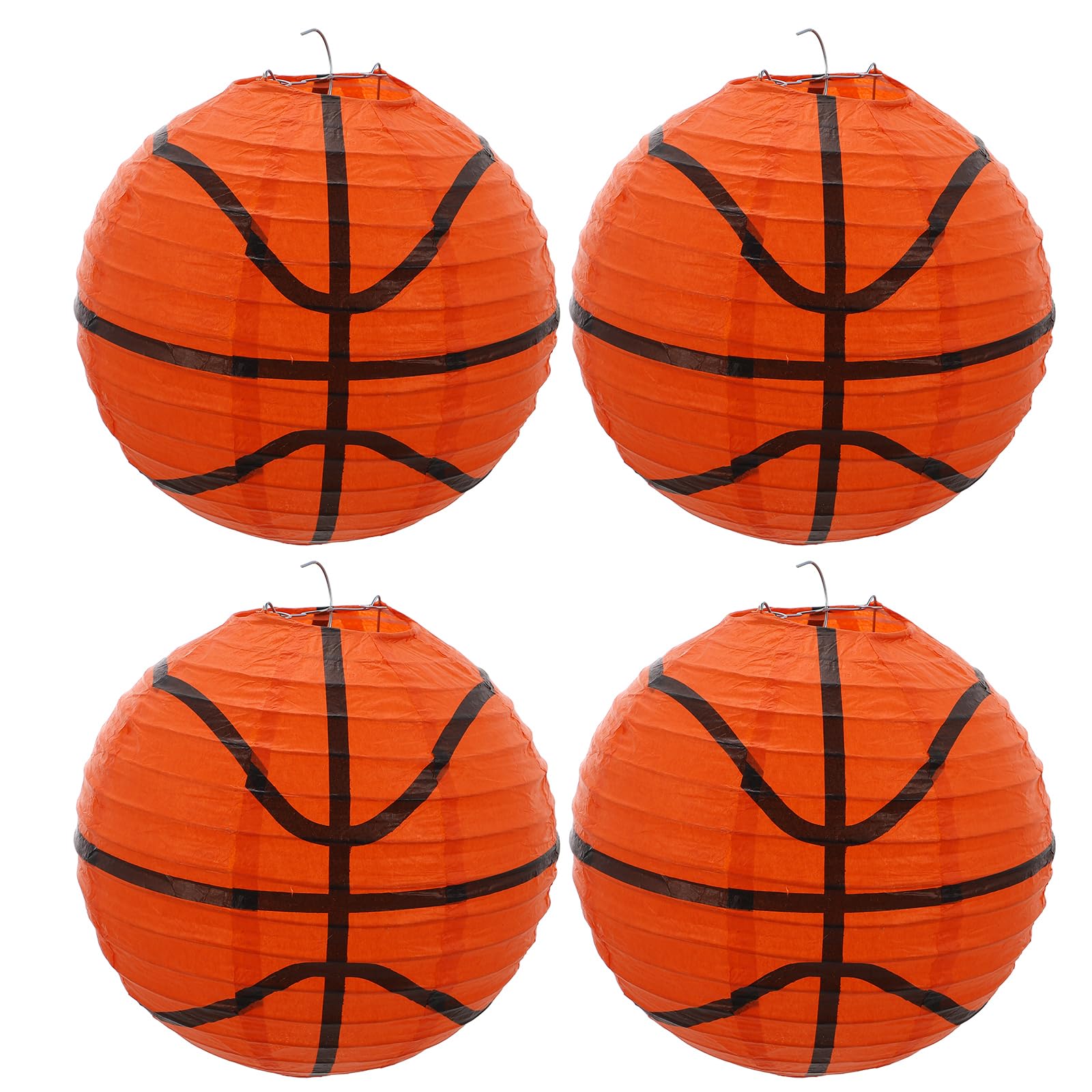 3-Pack Basketball Pinata Lanterns - Foldable Hanging Sports Decor for Birthday Parties, Game Room & Basketball Theme Events - Perfect for Table Decor & Party Supplies