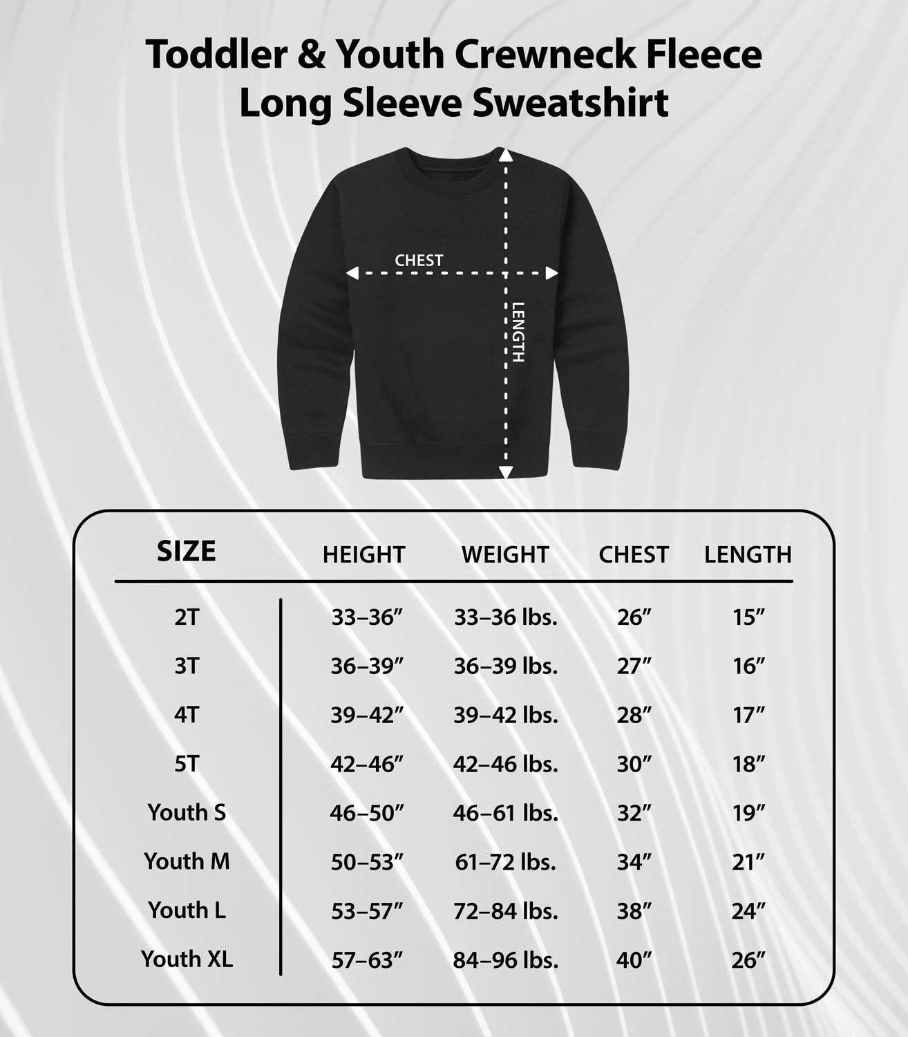 HYBRID APPAREL ACDC Band Poster Texture Fleece Sweatshirt for Toddler & Youth | Soft Crewneck Pullover | Rock Music Fan Gift | School, Concerts & Casual Wear