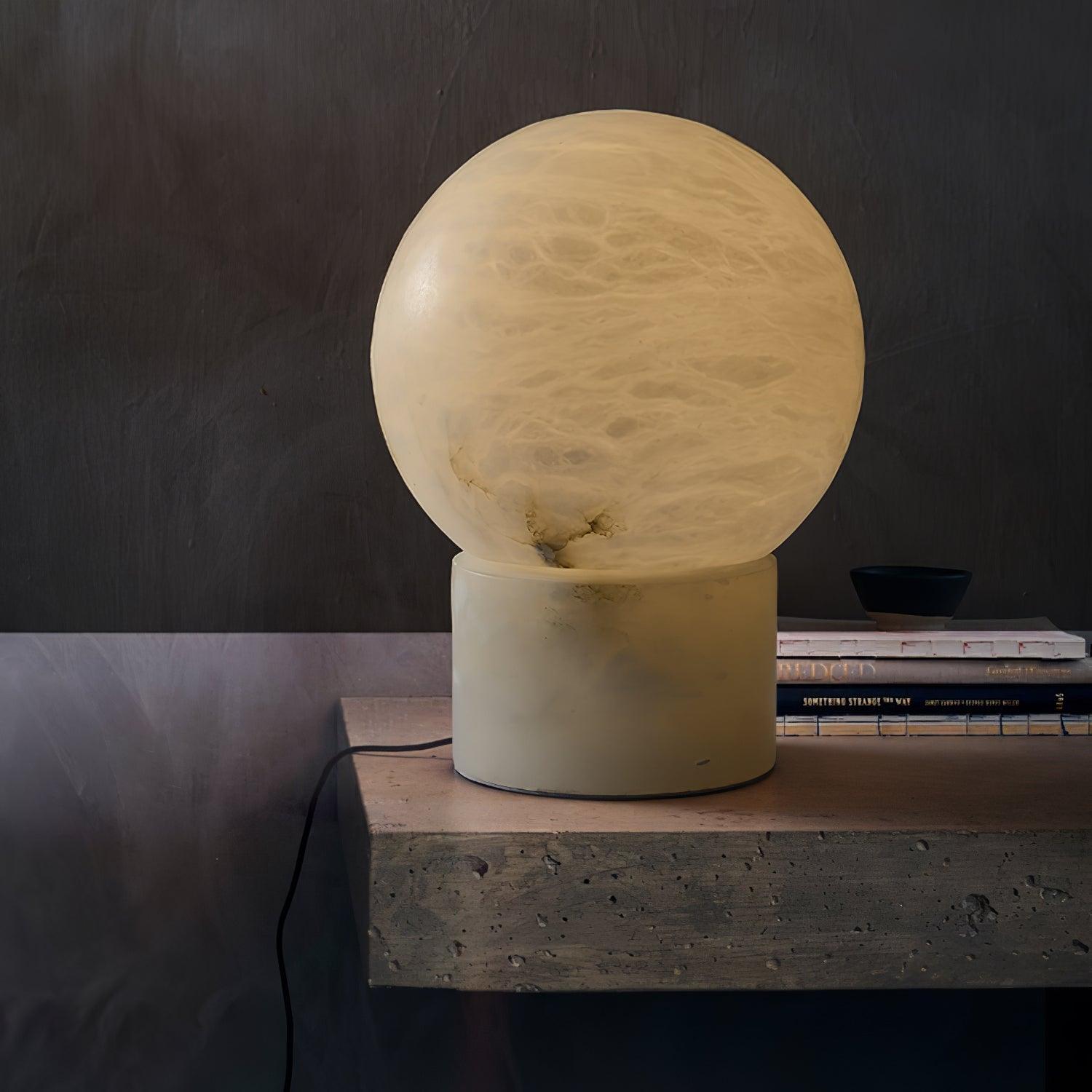 Elegant Marble Ball Table Lamp - Modern Home & Office Decor Lighting for Bedroom, Living Room, and Workspace