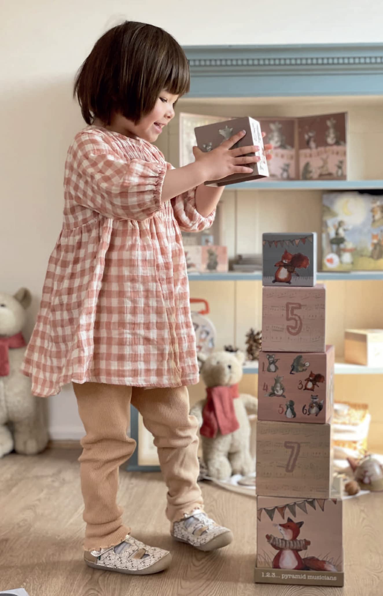 Egmont Toys Forest Pyramid Stacking Blocks - Eco-Friendly Cardboard Building Toy for Kids - Perfect for Early Learning & Playtime Fun at Home or Preschool