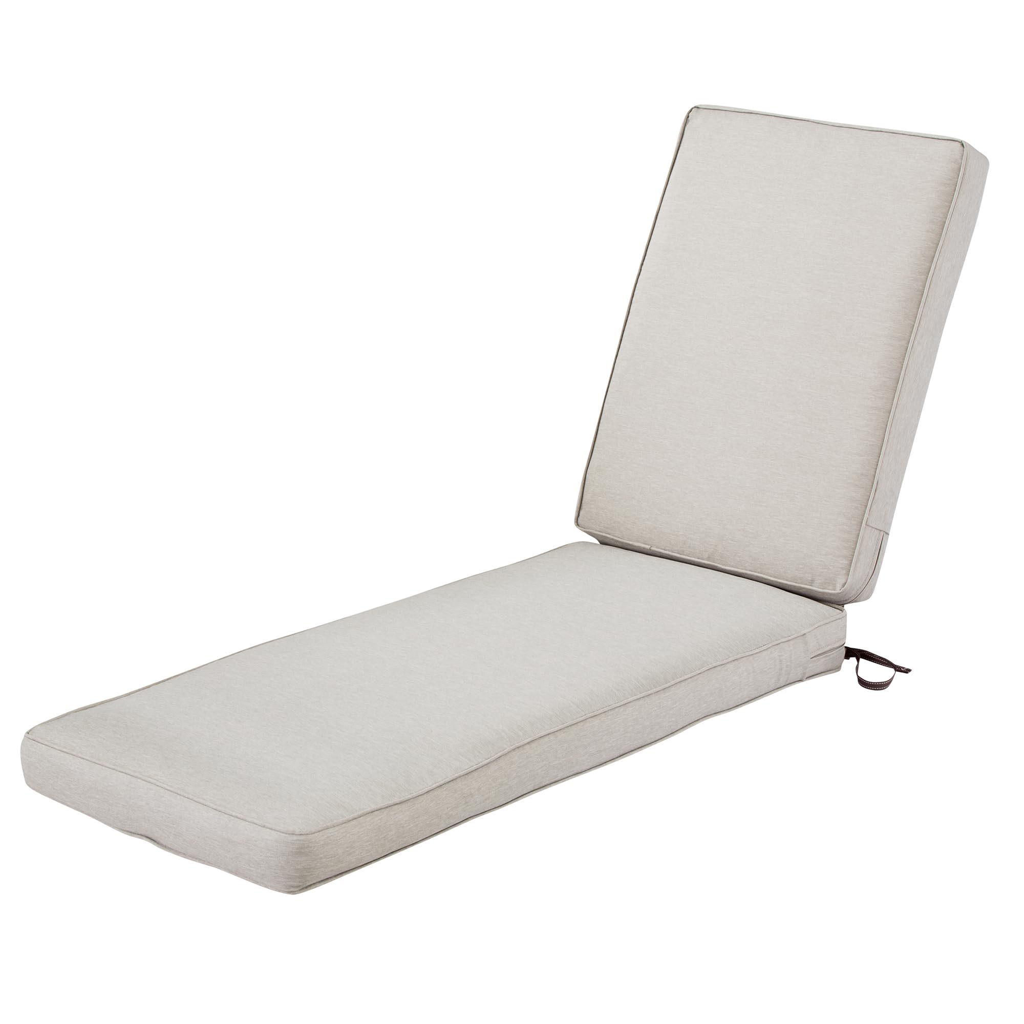 Classic Accessories Montlake Outdoor Chaise Lounge Cushion 72x21 - FadeSafe, Water-Repellent, Heather Grey - Perfect for Patio, Poolside, and Backyard Relaxation