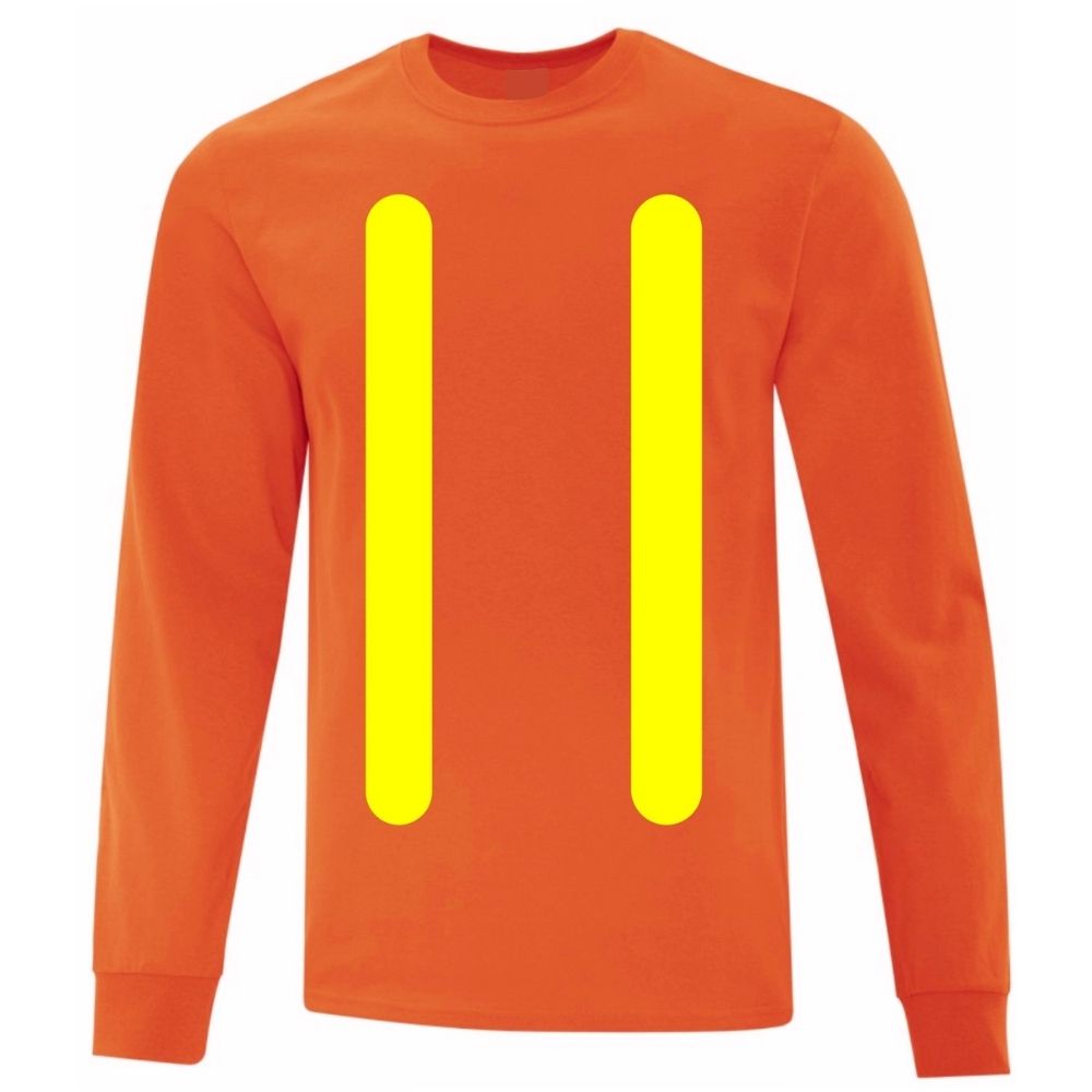 Gerber High Visibility Long Sleeve Men's Work T-Shirt - Safety Reflective Shirt for Construction, Road Work & Night Jobs - Durable 003X Workwear for Outdoor Laborers & Utility Workers